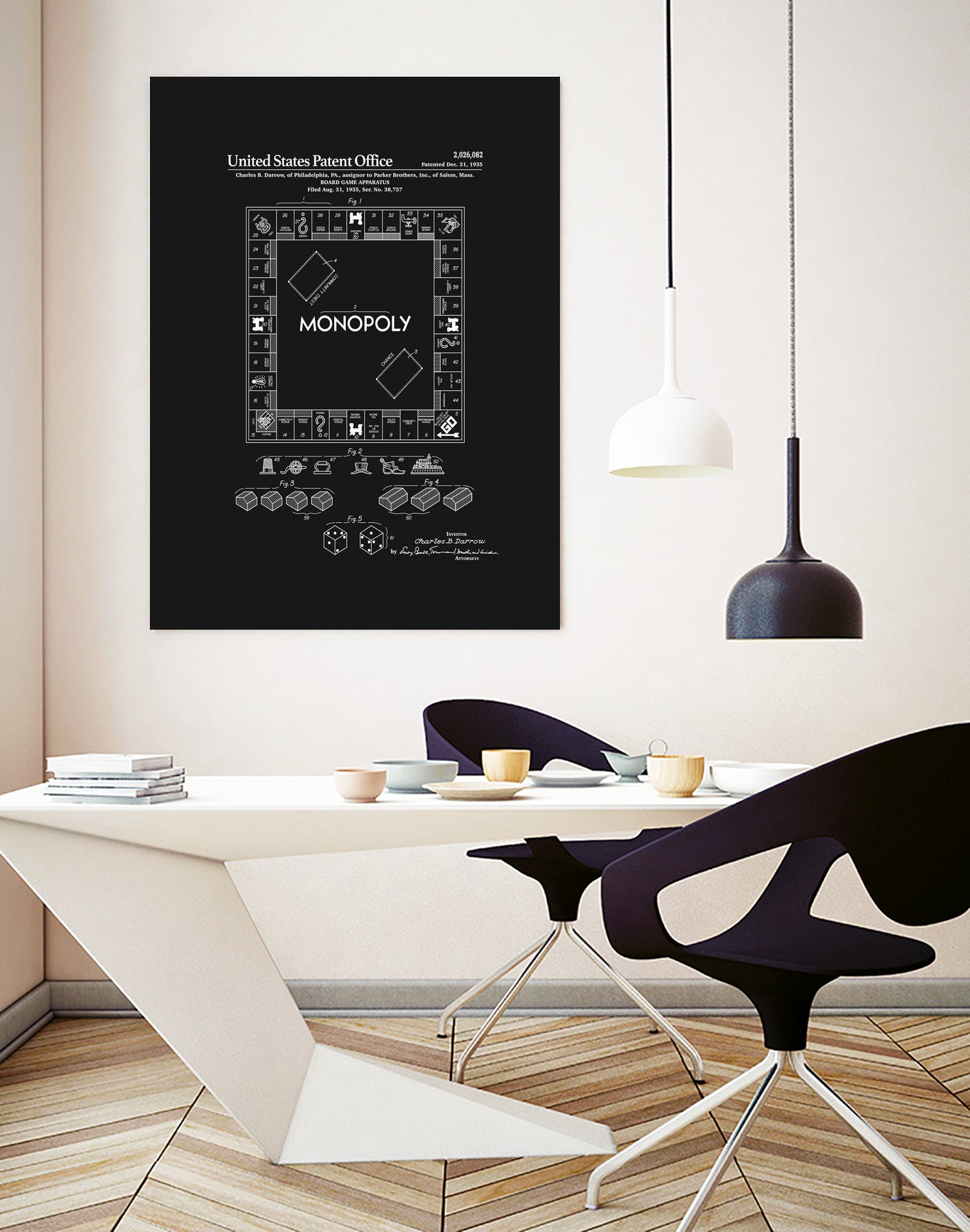 Board Game Patent - Black by Finlay McNevin on GIANT ART - black typography