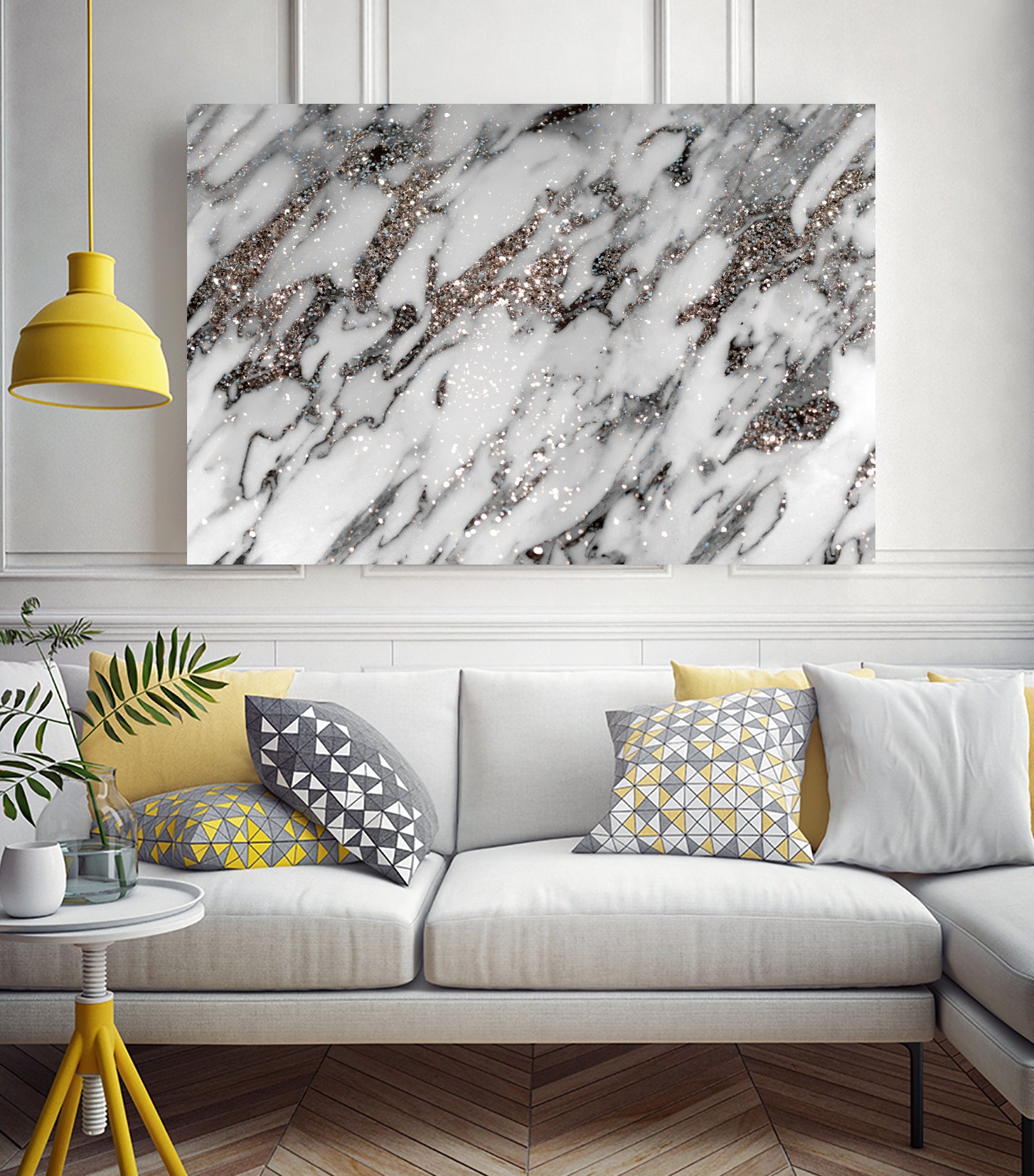 Classic White Marble Silver Glitter Glam #1 (Faux Glitter) by Anita & Bella Jantz on GIANT ART - white photo manipulation