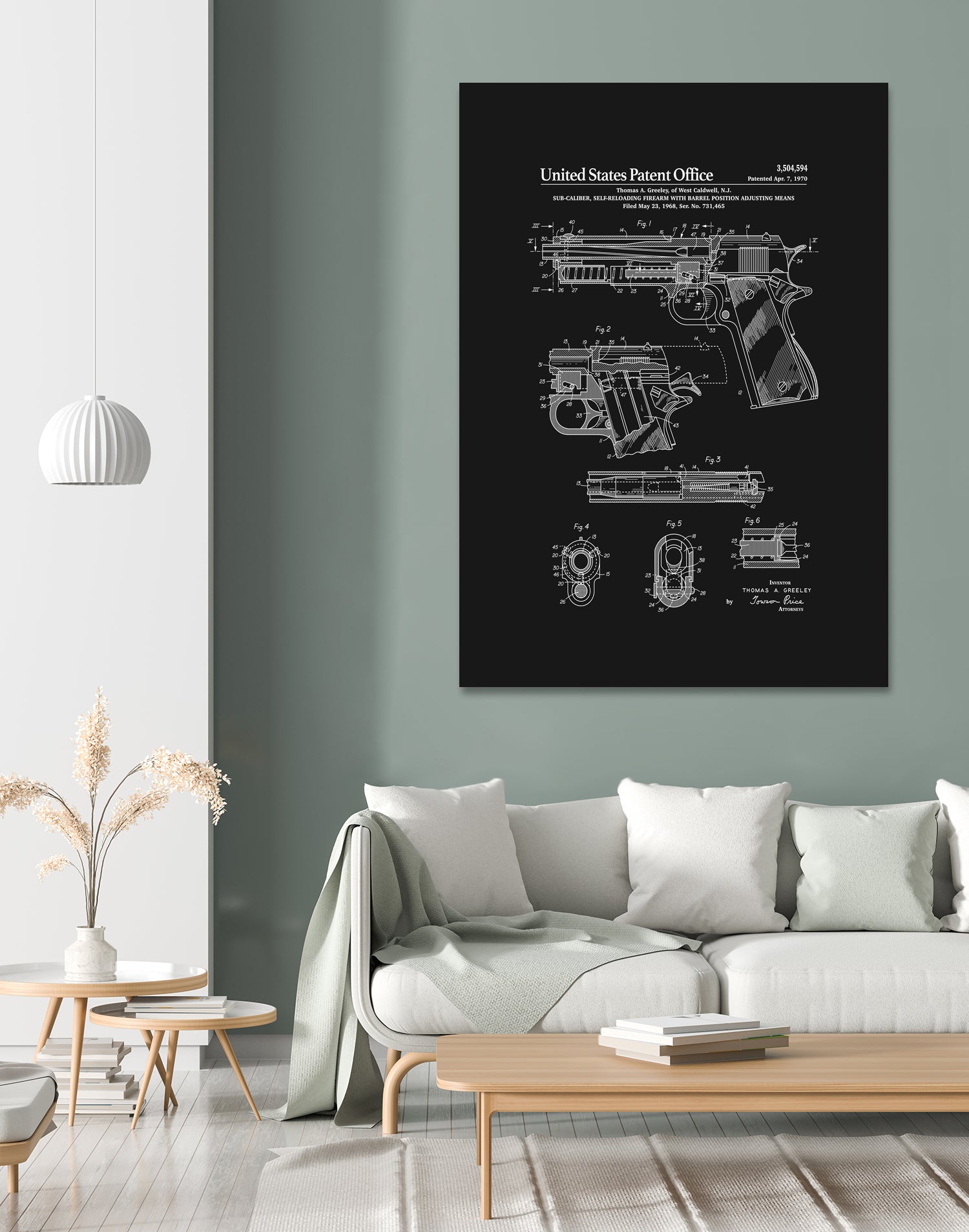 Colt 1911 Handgun Patent - Black by Finlay McNevin on GIANT ART - black typography