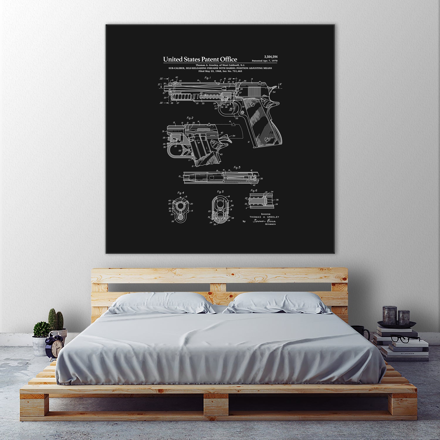 Colt 1911 Handgun Patent - Black by Finlay McNevin on GIANT ART - black typography