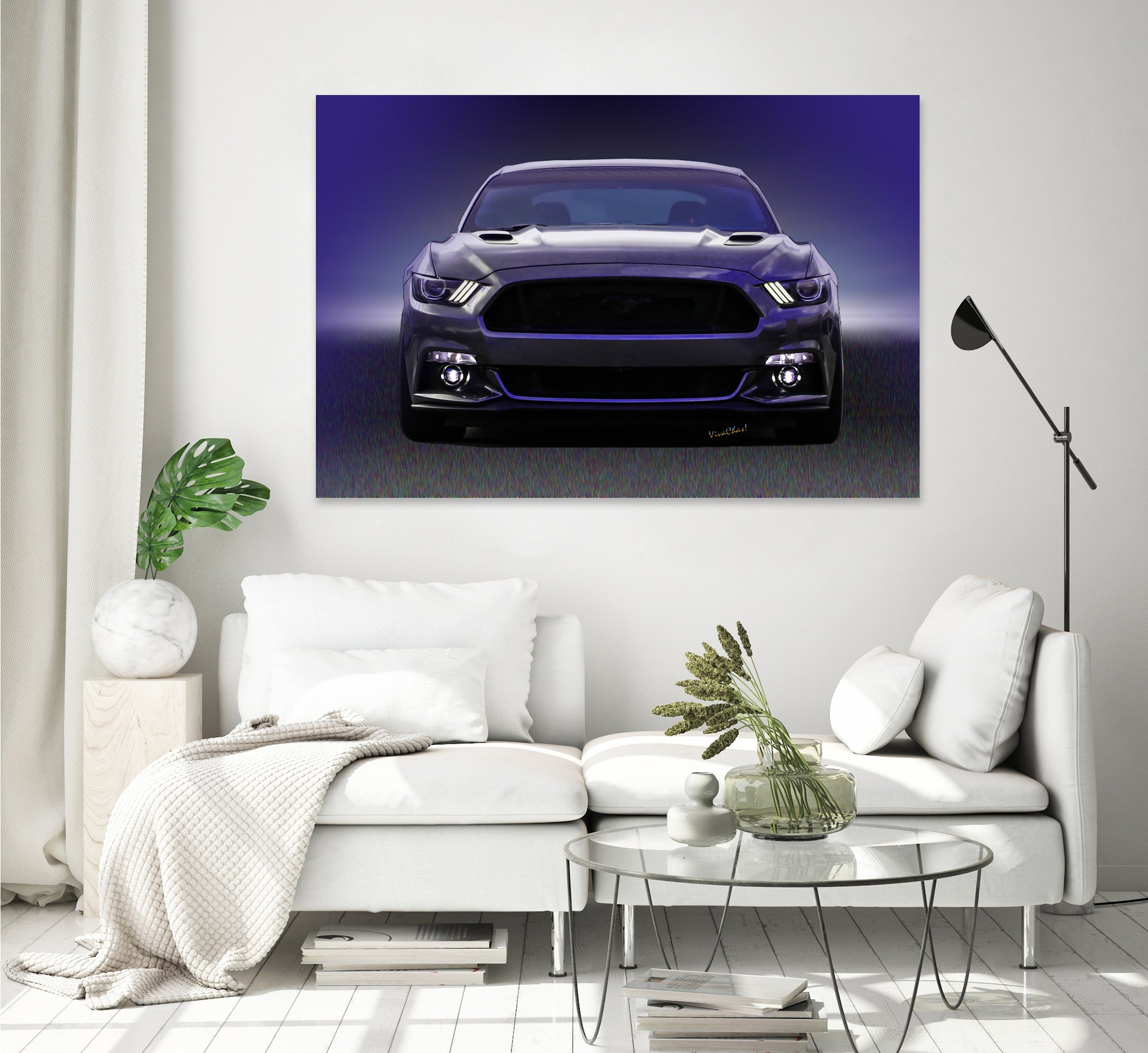 Sixth Generation Mustang Full Frontal by charles sinklier on GIANT ART - black digital painting