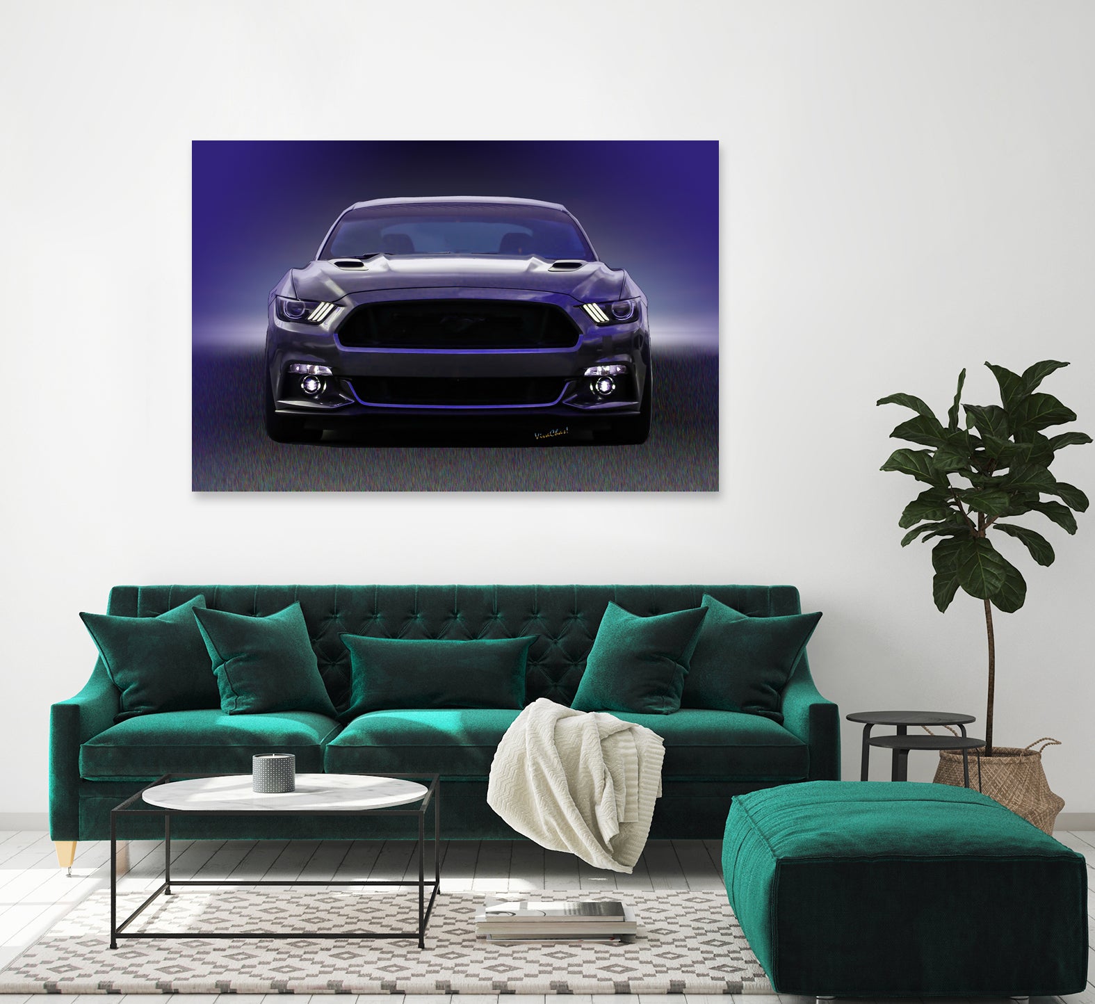 Sixth Generation Mustang Full Frontal by charles sinklier on GIANT ART - black digital painting