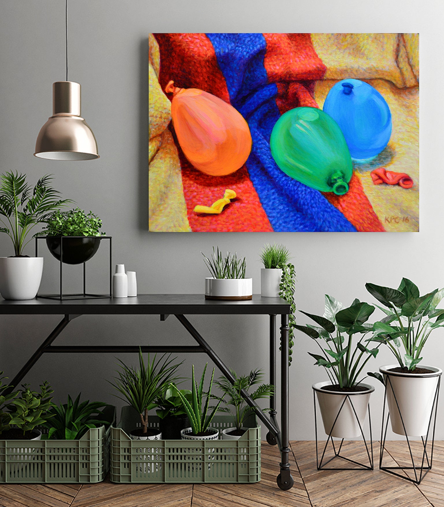 Water Balloons by Kenneth Cobb on GIANT ART - yellow mixed media