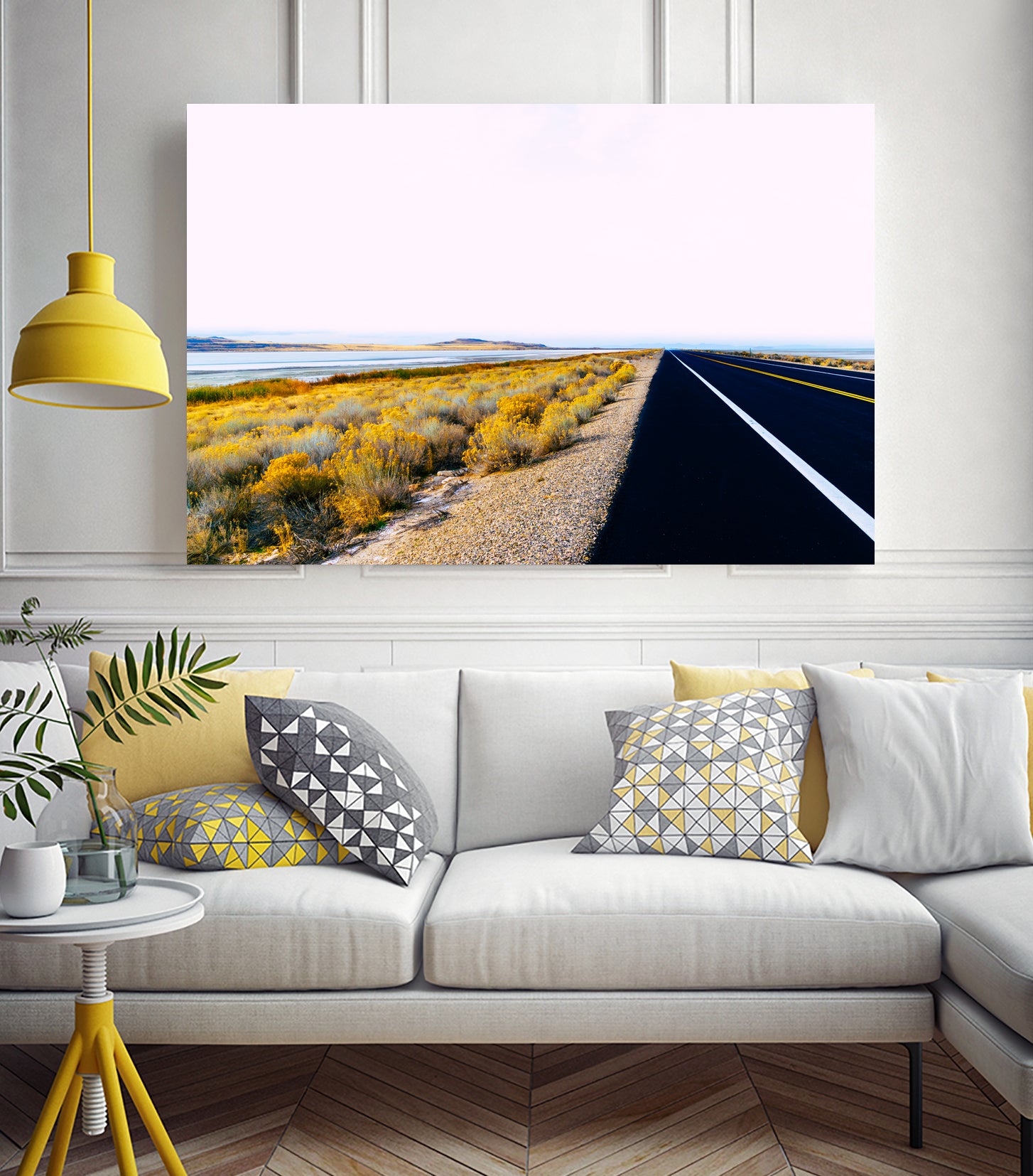 Along the Salt Flats by Alex Tonetti on GIANT ART - yellow photo illustration