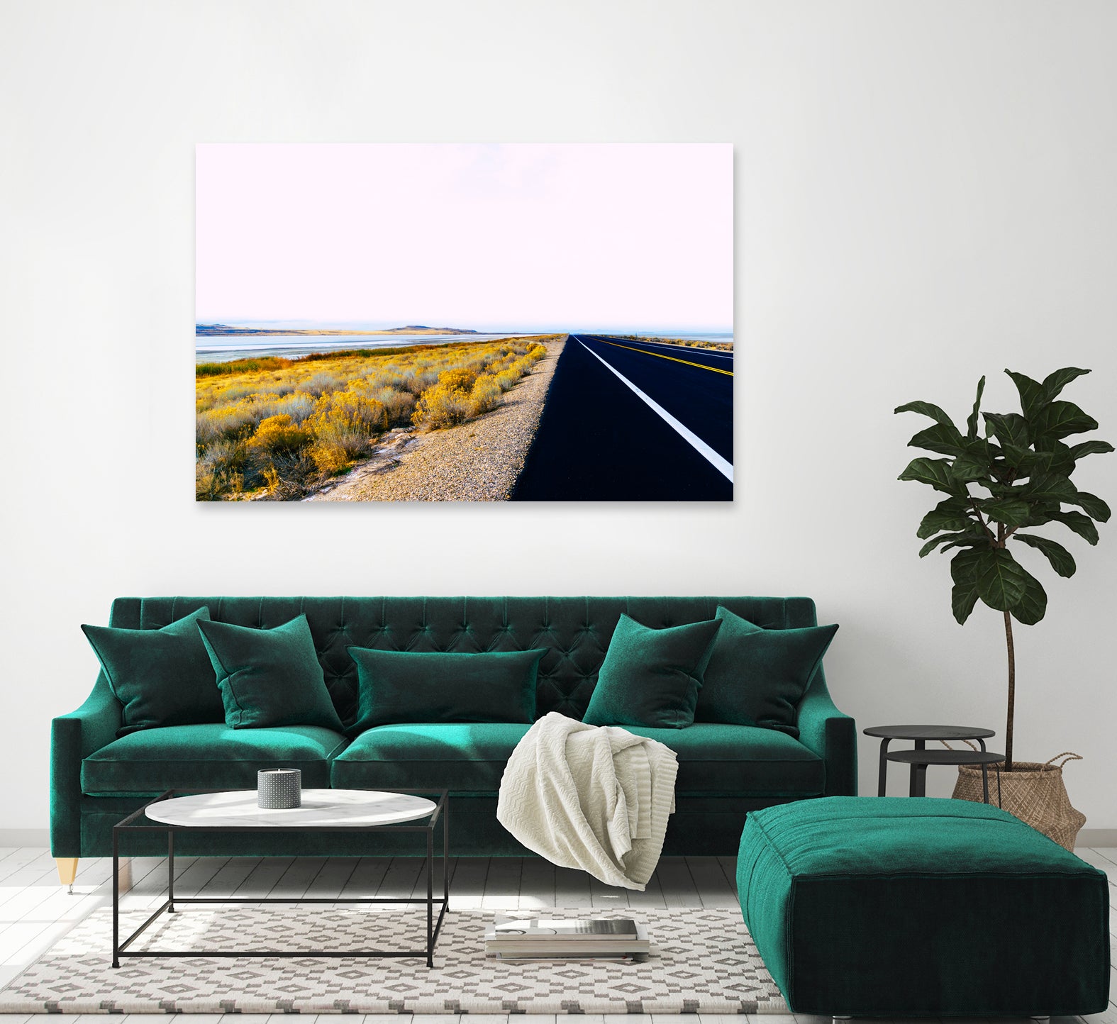 Along the Salt Flats by Alex Tonetti on GIANT ART - yellow photo illustration