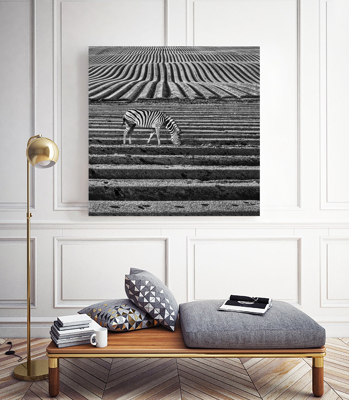 Zebra Field by Dariusz Klimczak on GIANT ART - gray photo illustration