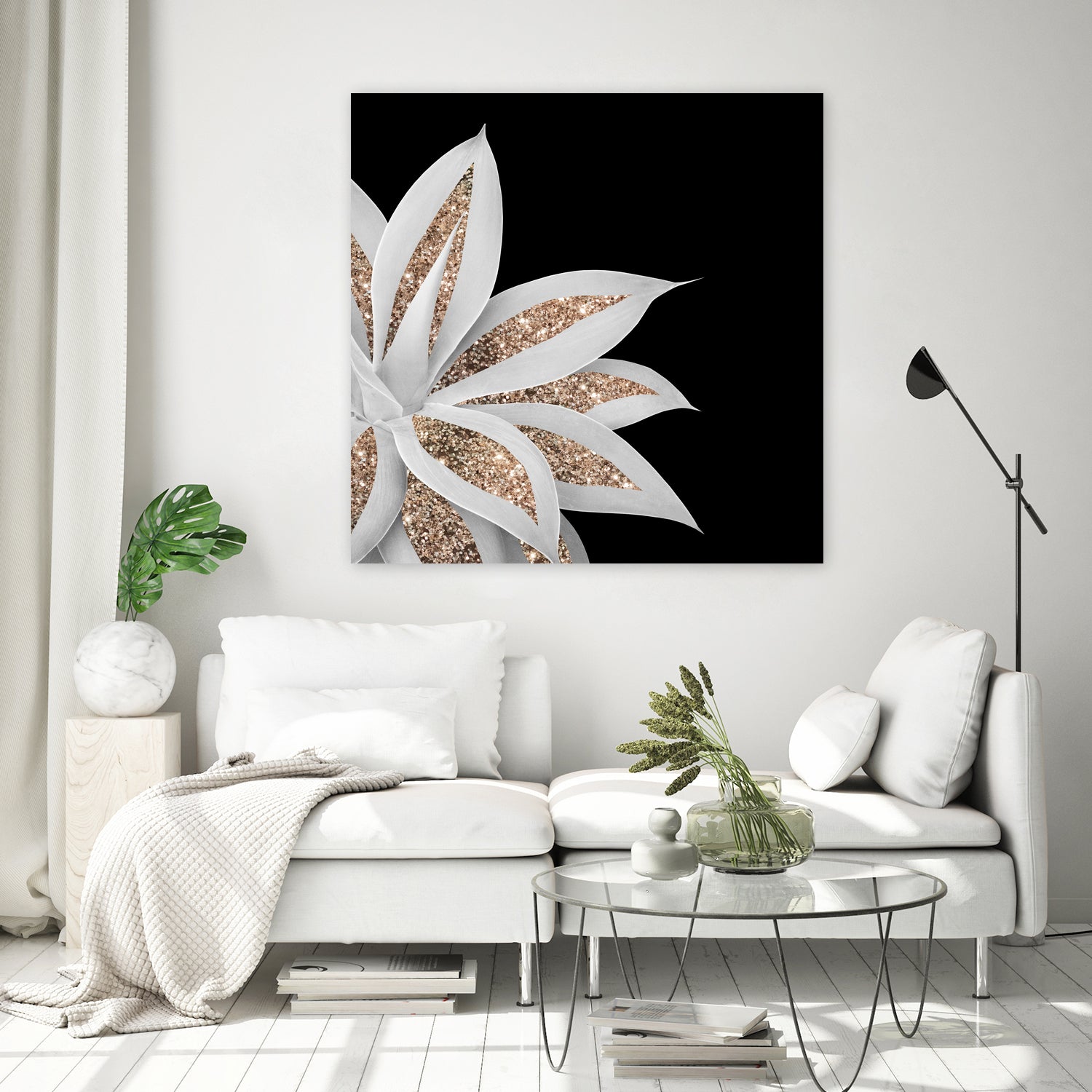 Agave Finesse Glitter Glam #6 #tropical #decor #art by Anita & Bella Jantz on GIANT ART - black photo illustration
