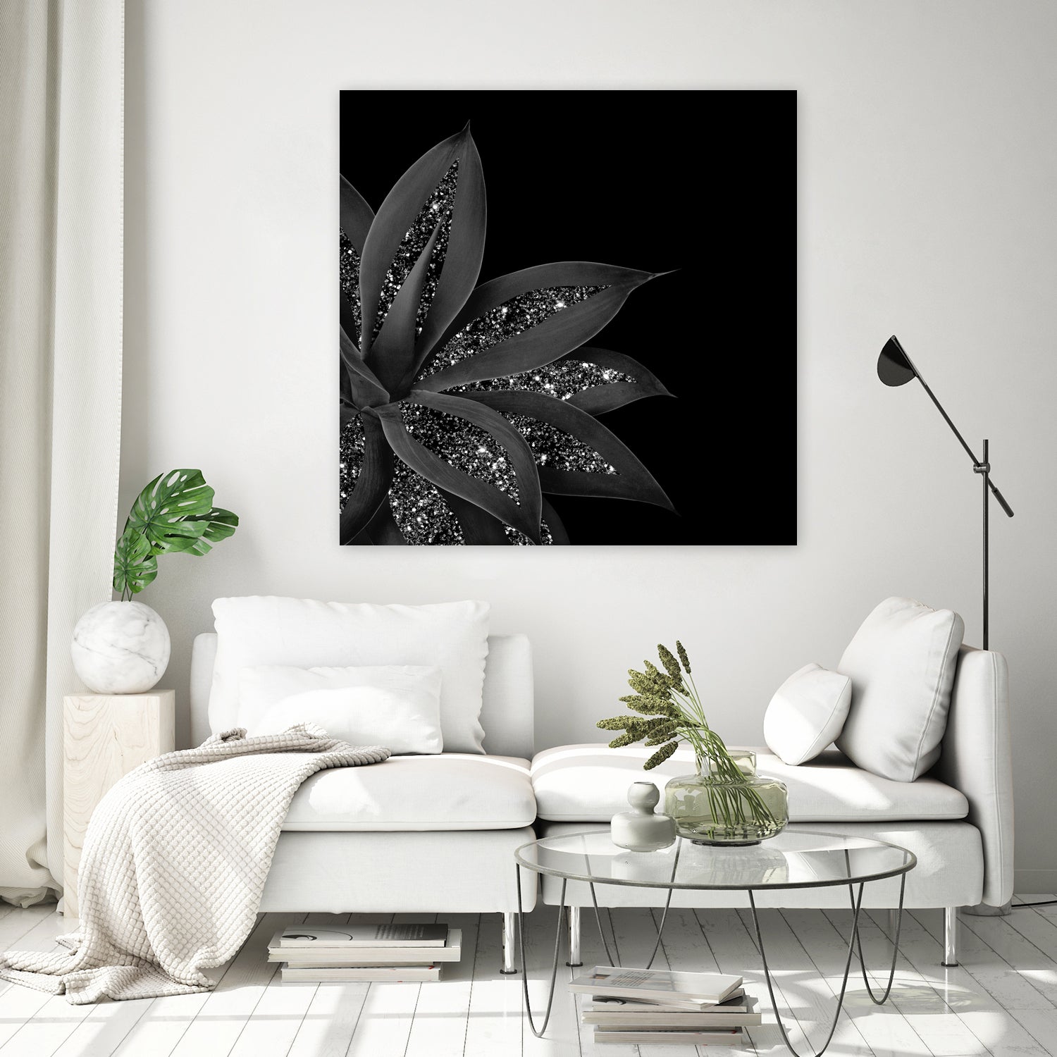 Agave Finesse Glitter Glam #7 #tropical #decor #art by Anita & Bella Jantz on GIANT ART - black photo illustration