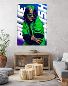 Billie Green Eilish by Laksana Ardie on GIANT ART - green digital painting