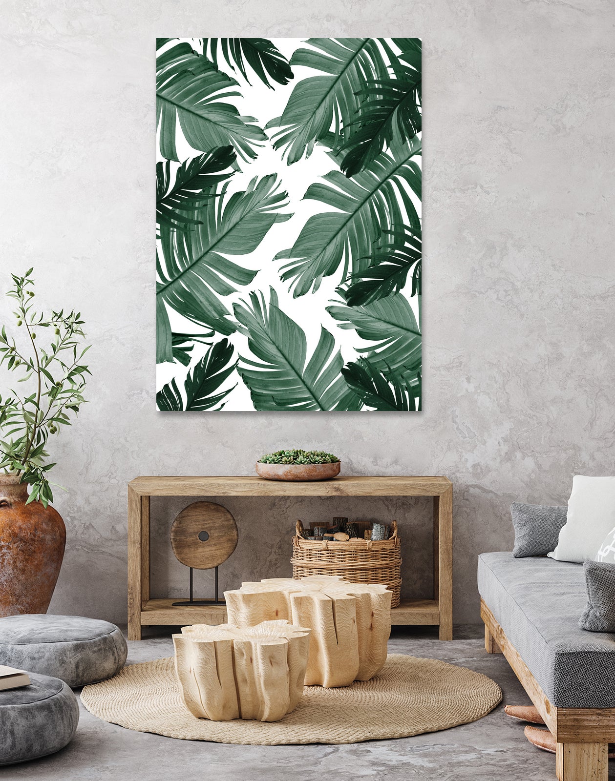 Tropical Banana Leaves Pattern #3 #tropical #decor #art by Anita & Bella Jantz on GIANT ART - green photo illustration