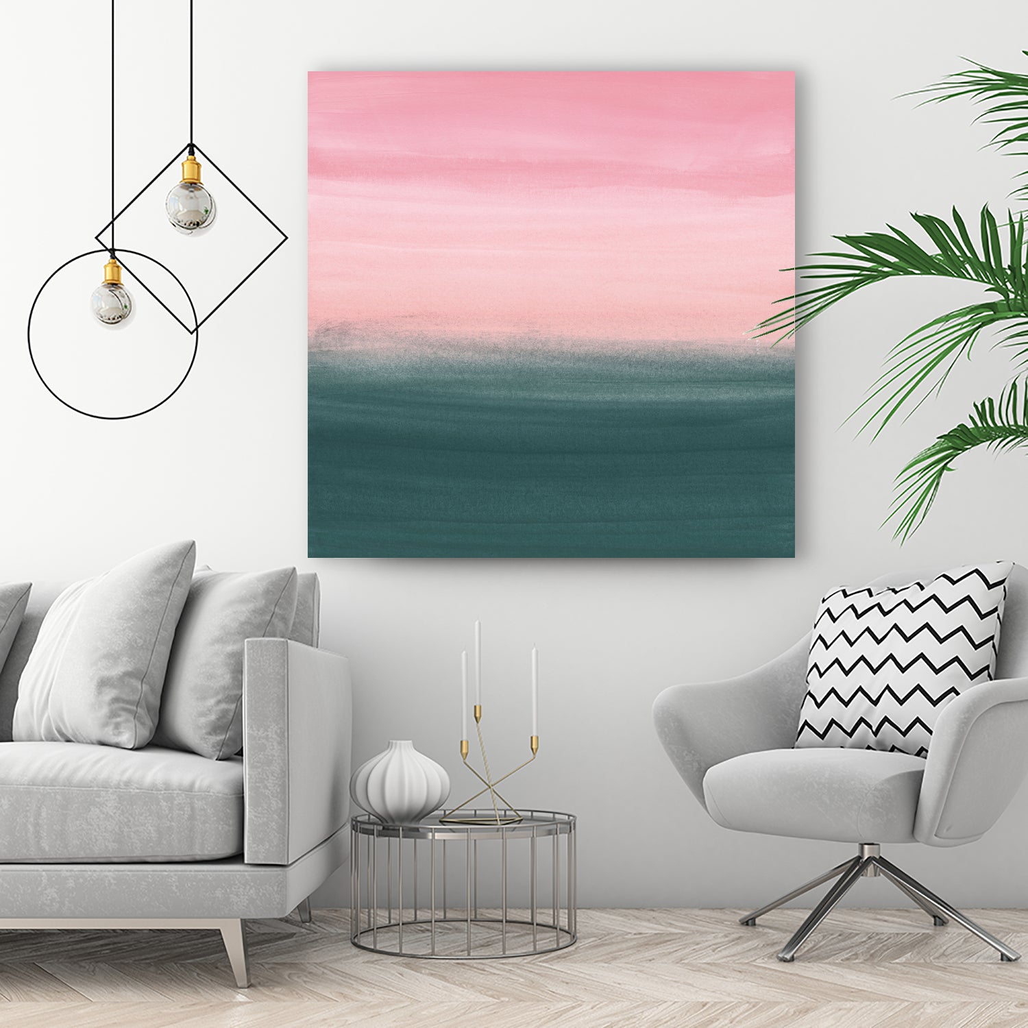 Touching Teal Pink Watercolor Abstract #1 #painting by Anita & Bella Jantz on GIANT ART - pink digital painting