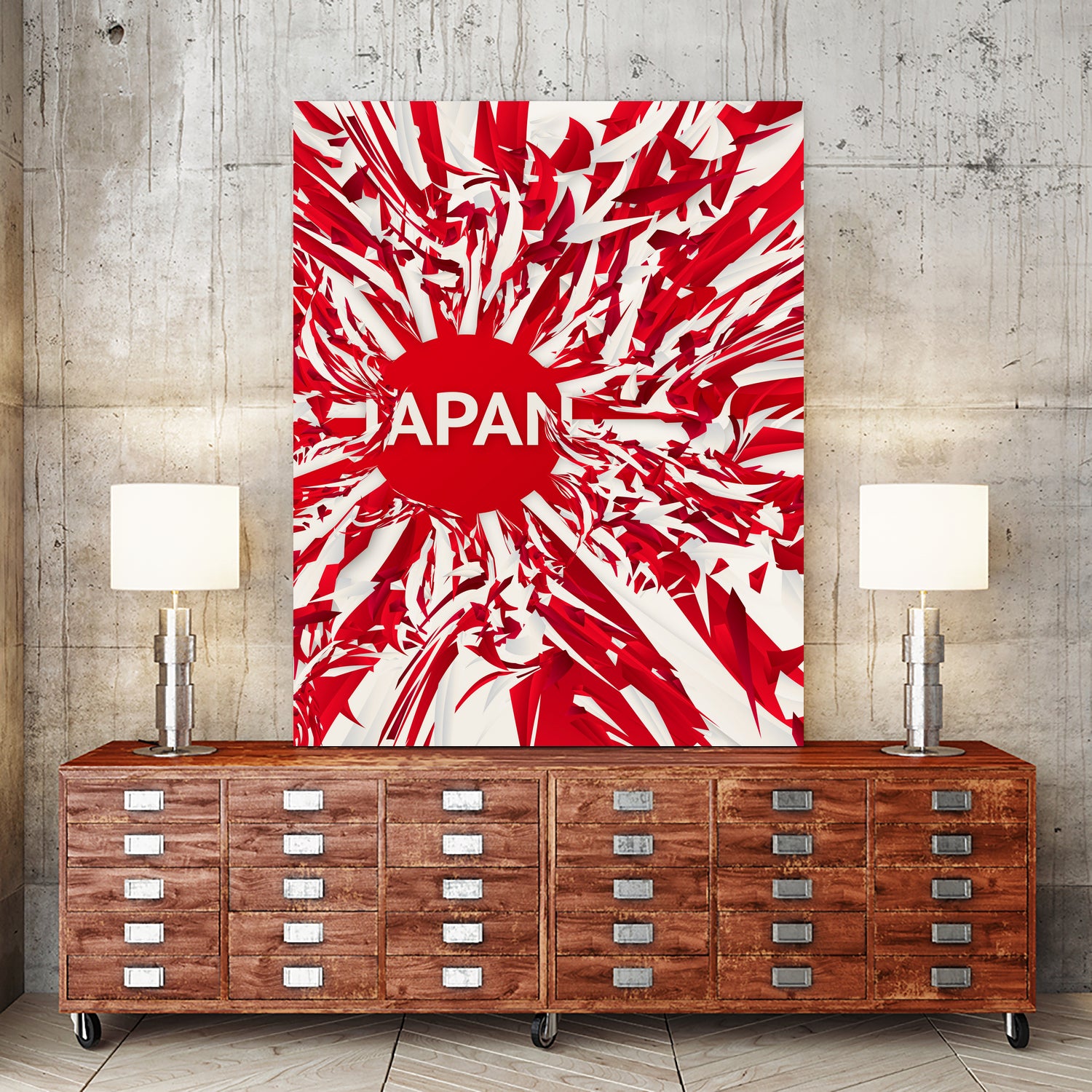 Japan by Danny Jardim on GIANT ART - red digital painting