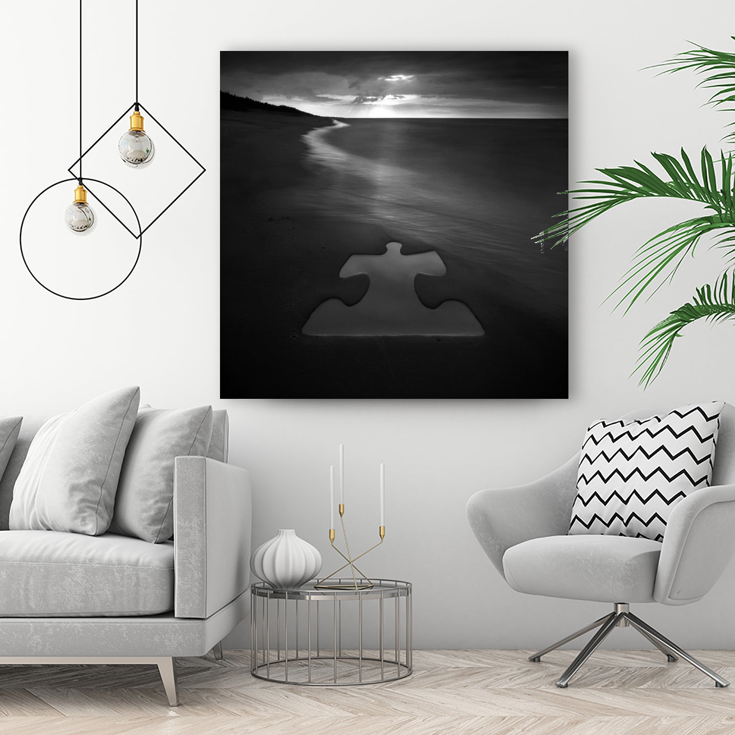 Beach Puzzle by Dariusz Klimczak on GIANT ART - black photo illustration