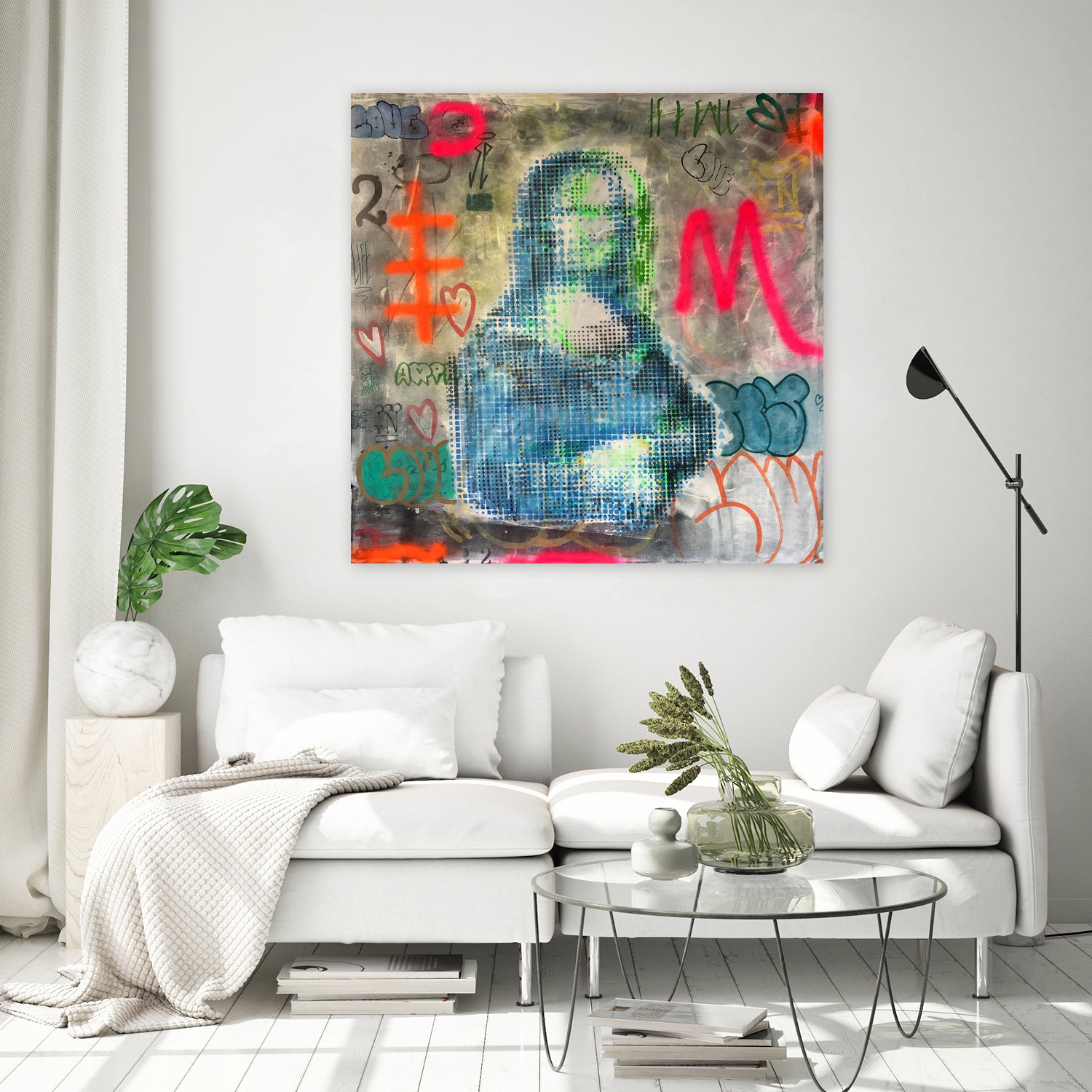 Monalisa graffiti by TULIO ALMEIDA on GIANT ART - gray mixed media