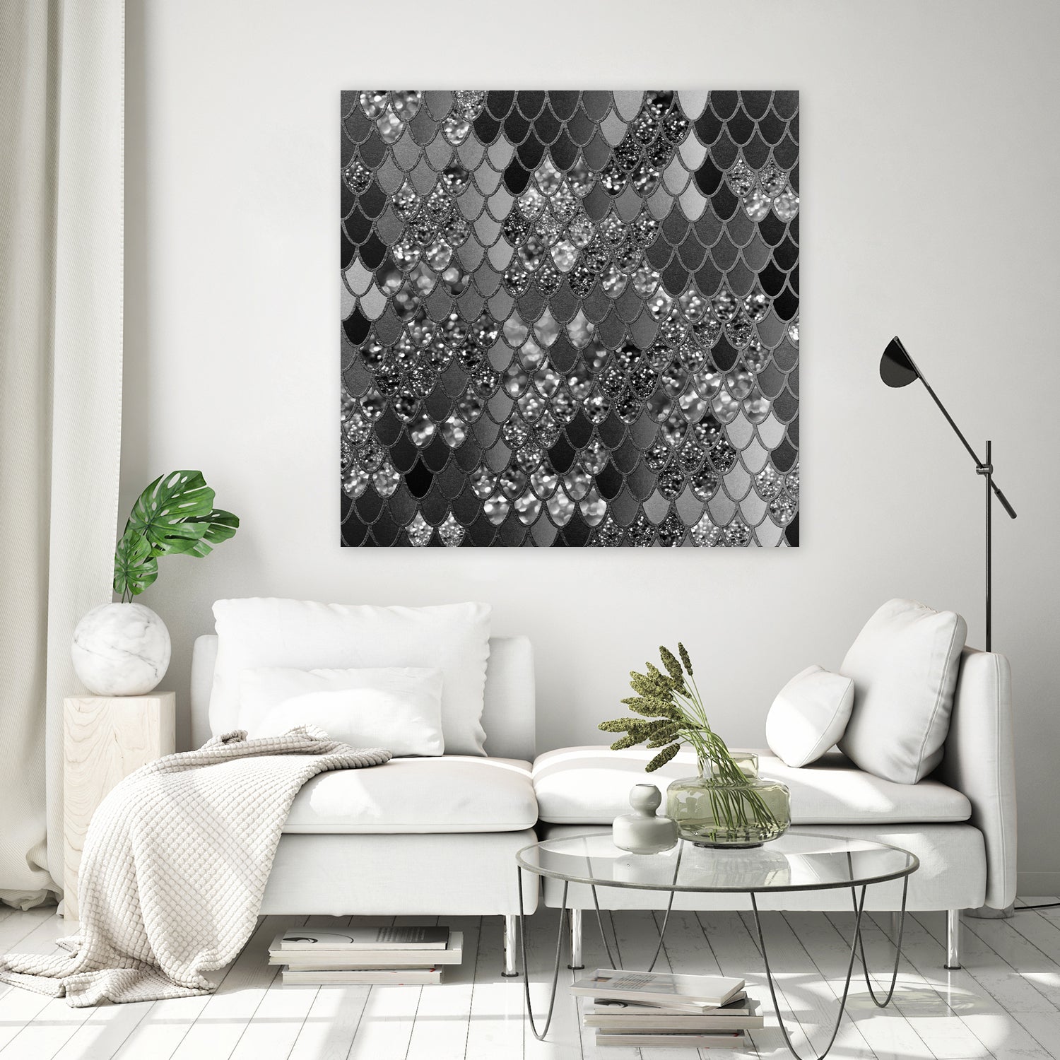 Mermaid Glitter Scales #7 (Faux Glitter) #shiny #decor #art by Anita & Bella Jantz on GIANT ART - gray digital drawing