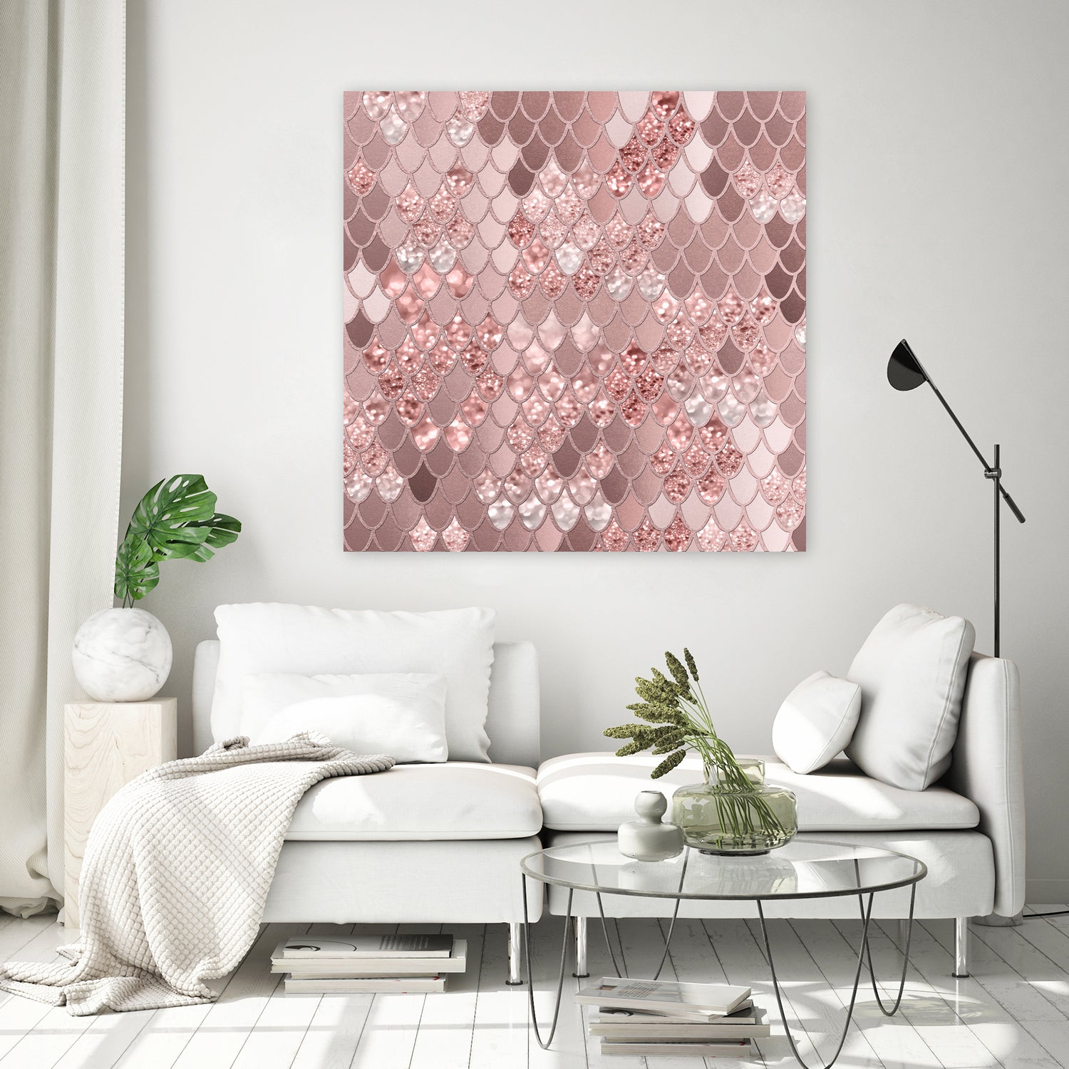 Mermaid Glitter Scales #8 (Faux Glitter) #shiny #decor #art by Anita & Bella Jantz on GIANT ART - pink digital painting