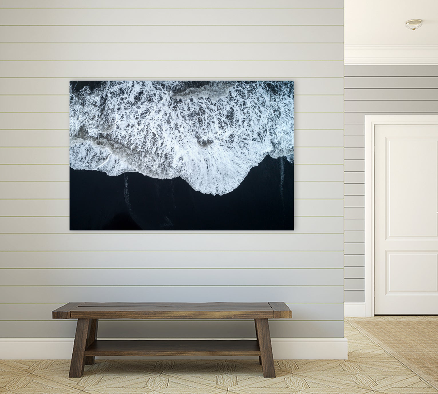 White Waters and Black Sand Coastal Landscape Photograph by Melissa Fague on GIANT ART - black photo illustration