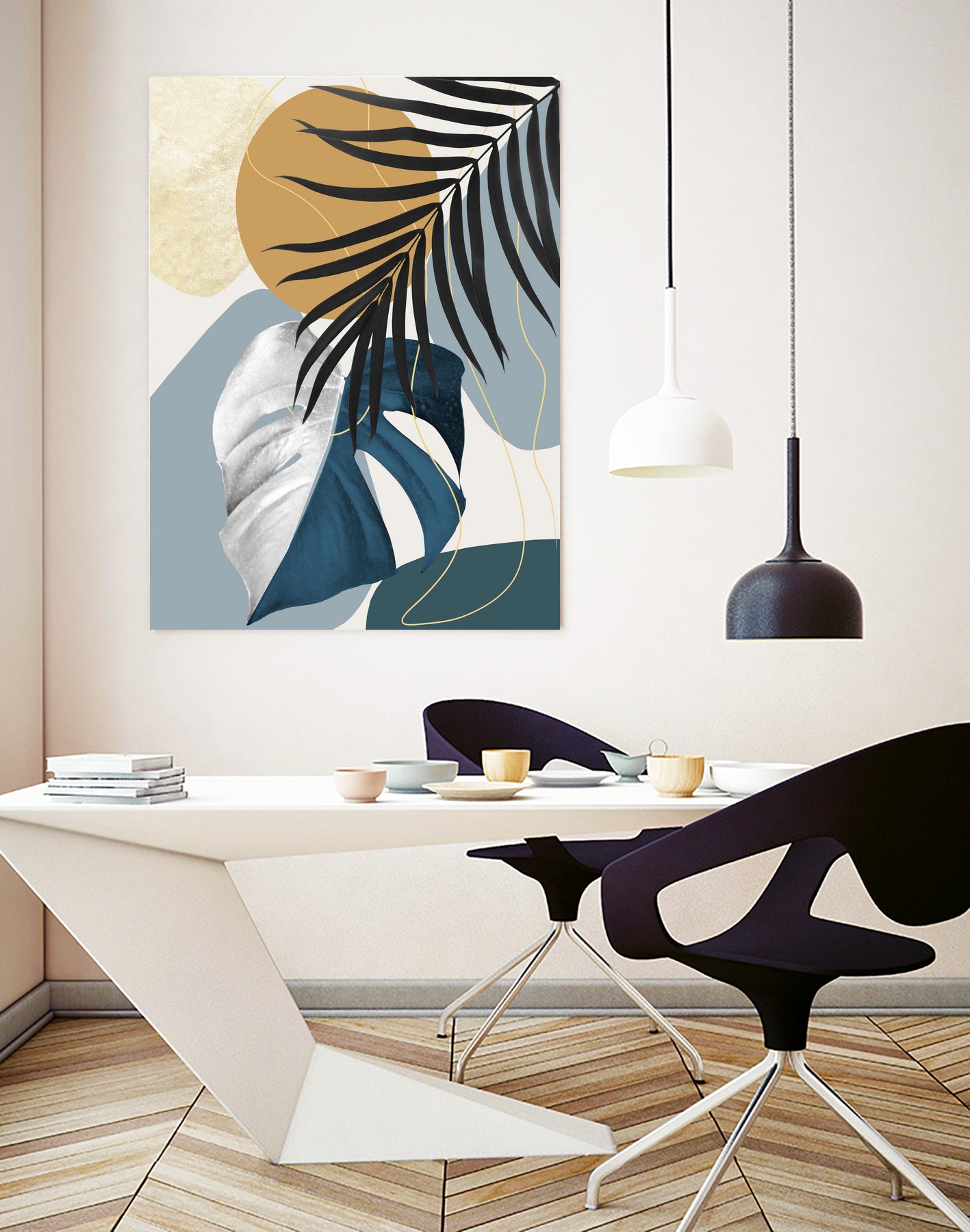 Monstera Abstract #2 #tropical #decor #art by Anita & Bella Jantz on GIANT ART - blue digital drawing