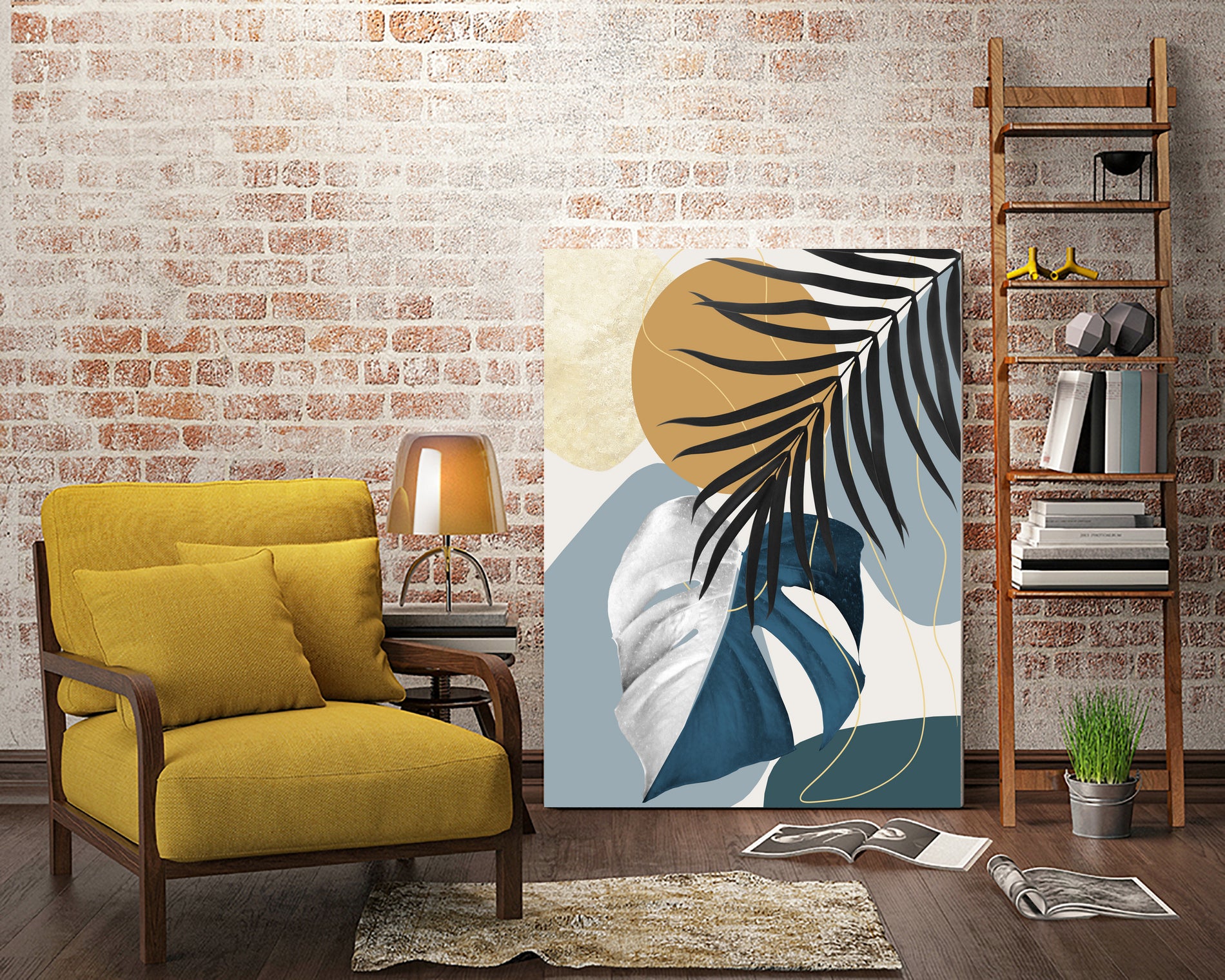 Monstera Abstract #2 #tropical #decor #art by Anita & Bella Jantz on GIANT ART - blue digital drawing