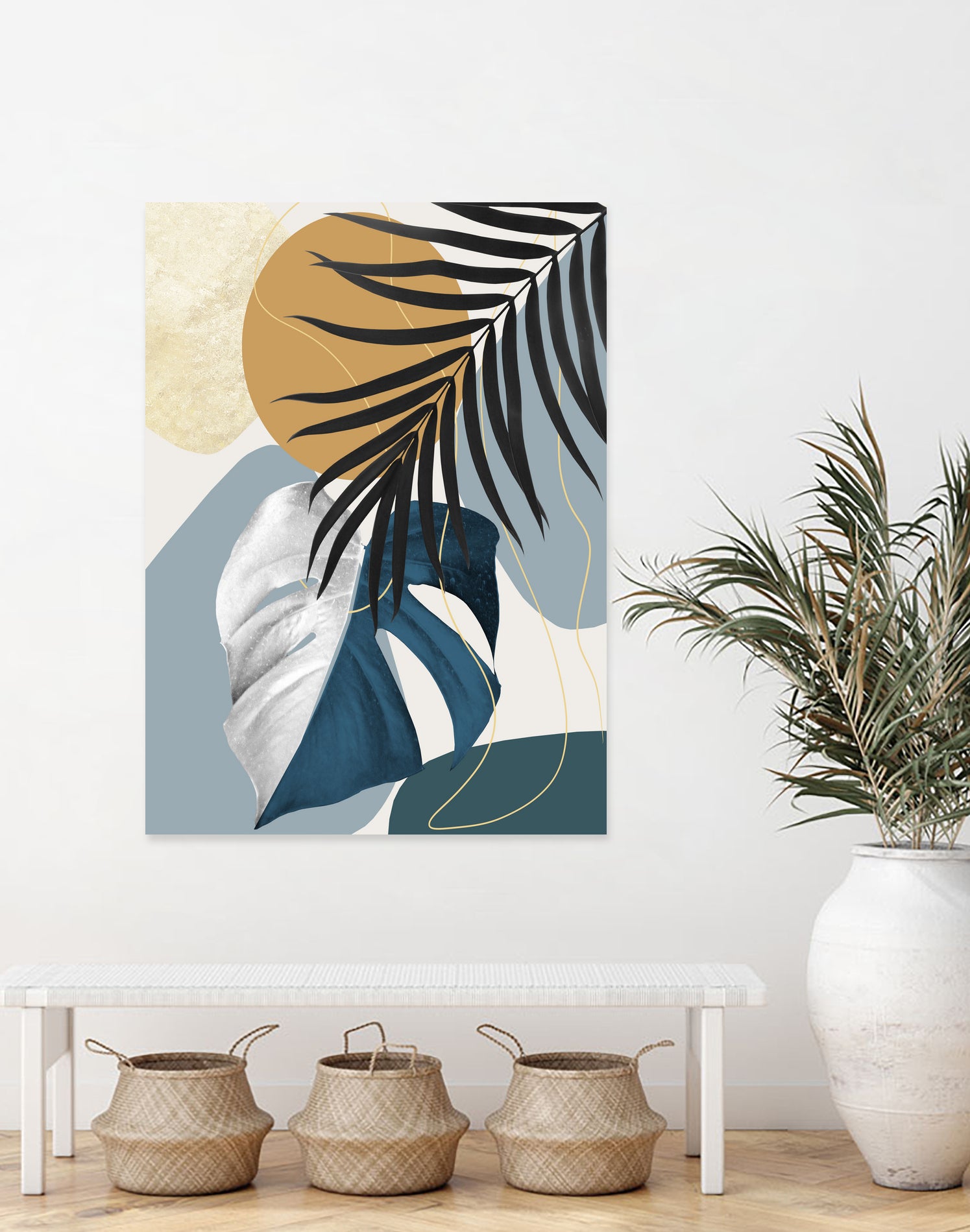 Monstera Abstract #2 #tropical #decor #art by Anita & Bella Jantz on GIANT ART - blue digital drawing