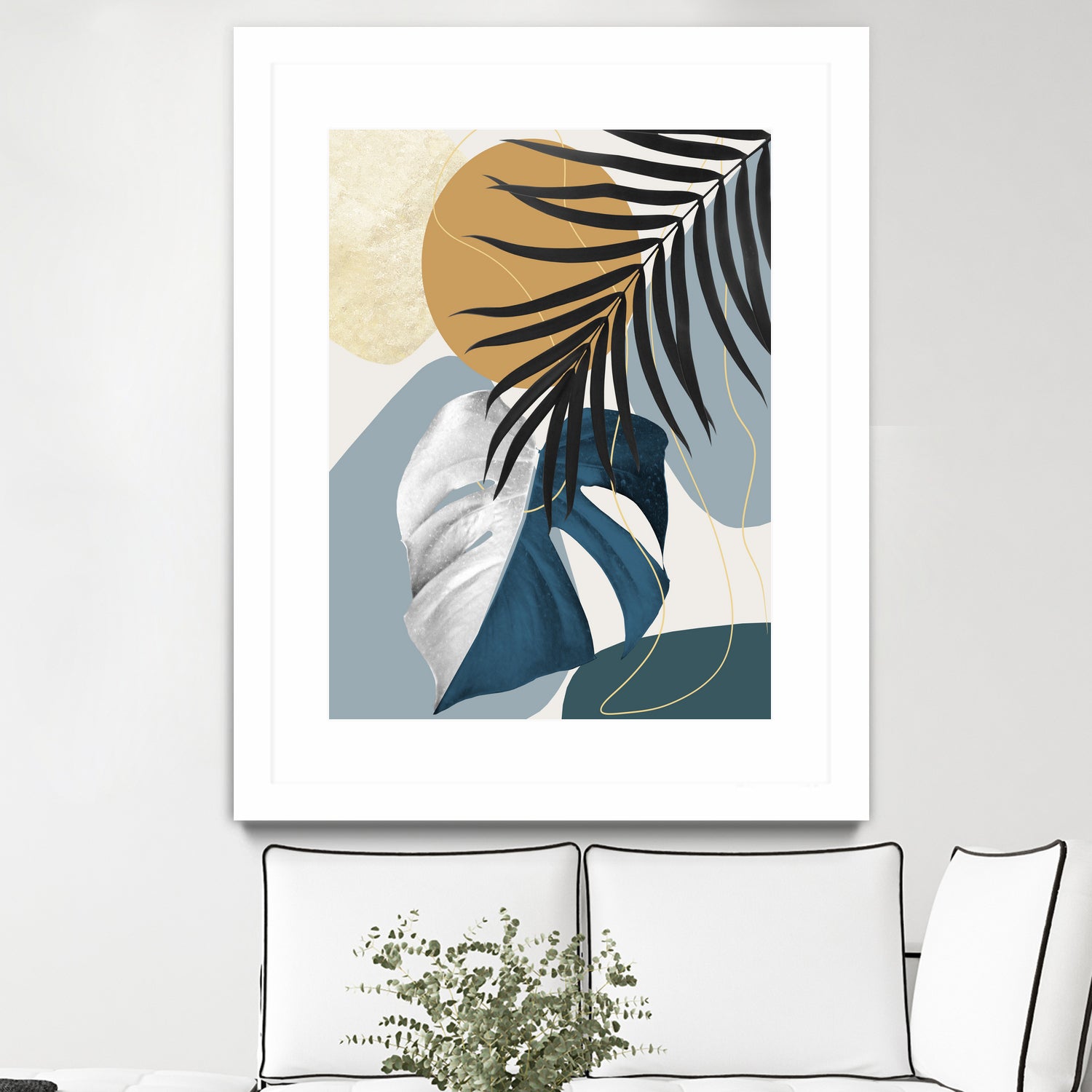 Monstera Abstract #2 #tropical #decor #art by Anita & Bella Jantz on GIANT ART - blue digital drawing