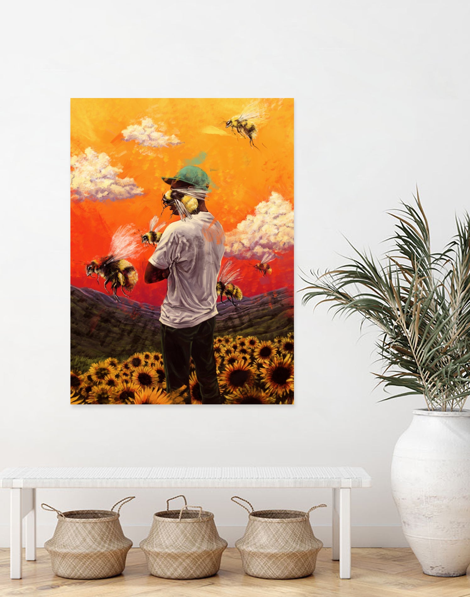Tyler The Creator Flower Boy by Dmitry Belov on GIANT ART - orange digital painting