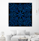 Blue Ceramic style Portuguese tiles by Bernadette Mombourgh on GIANT ART - blue character design