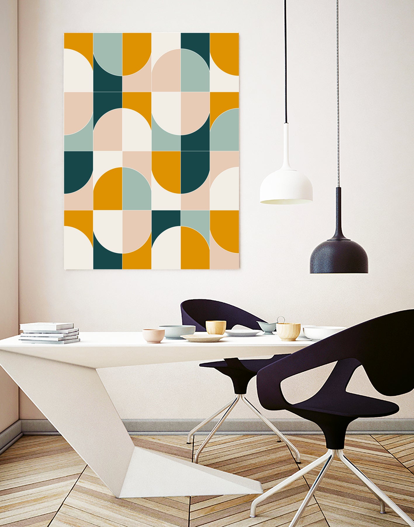 Bold Geo Tiles 01 by Daniela di Niro on GIANT ART - yellow vector illustration