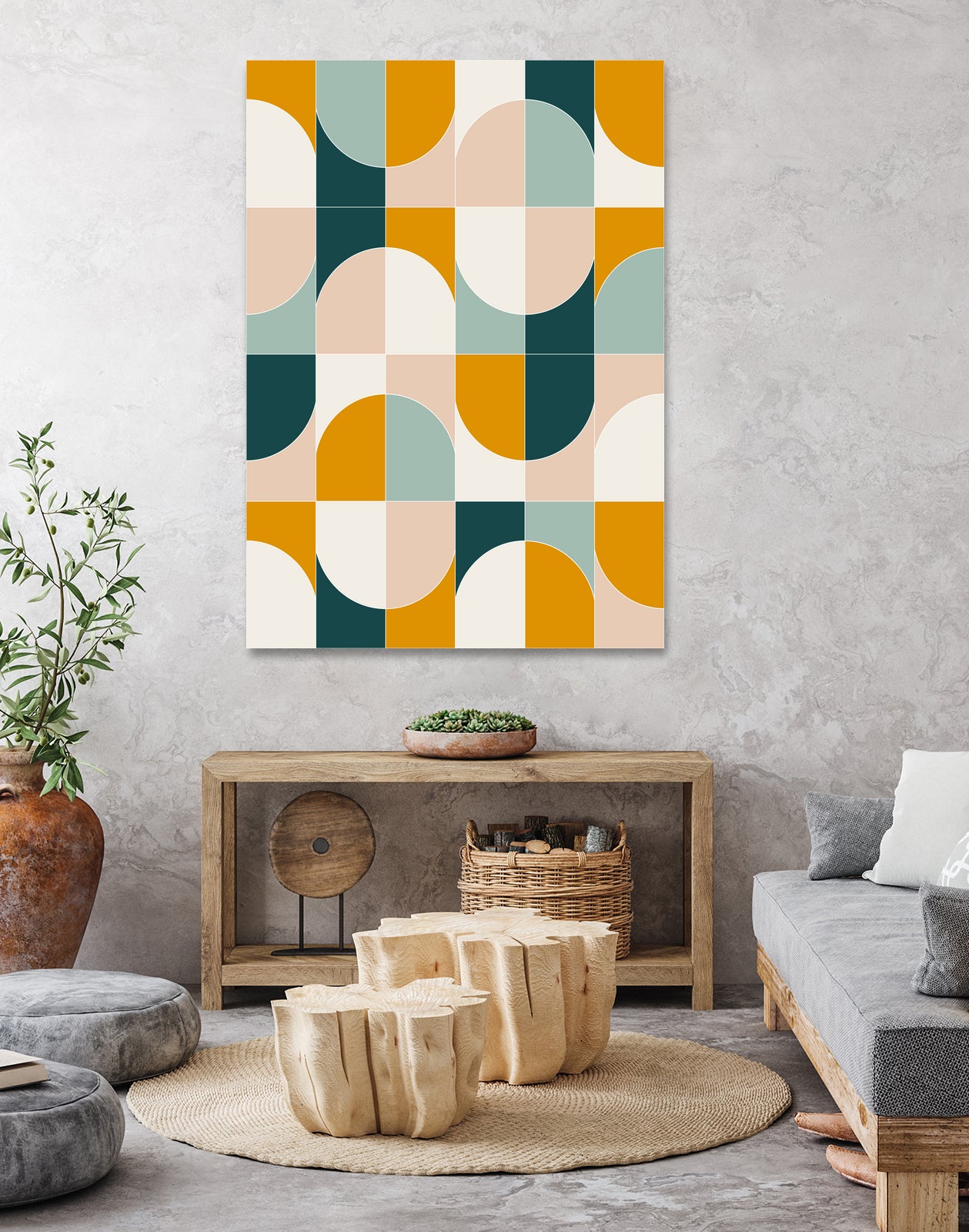 Bold Geo Tiles 01 by Daniela di Niro on GIANT ART - yellow vector illustration