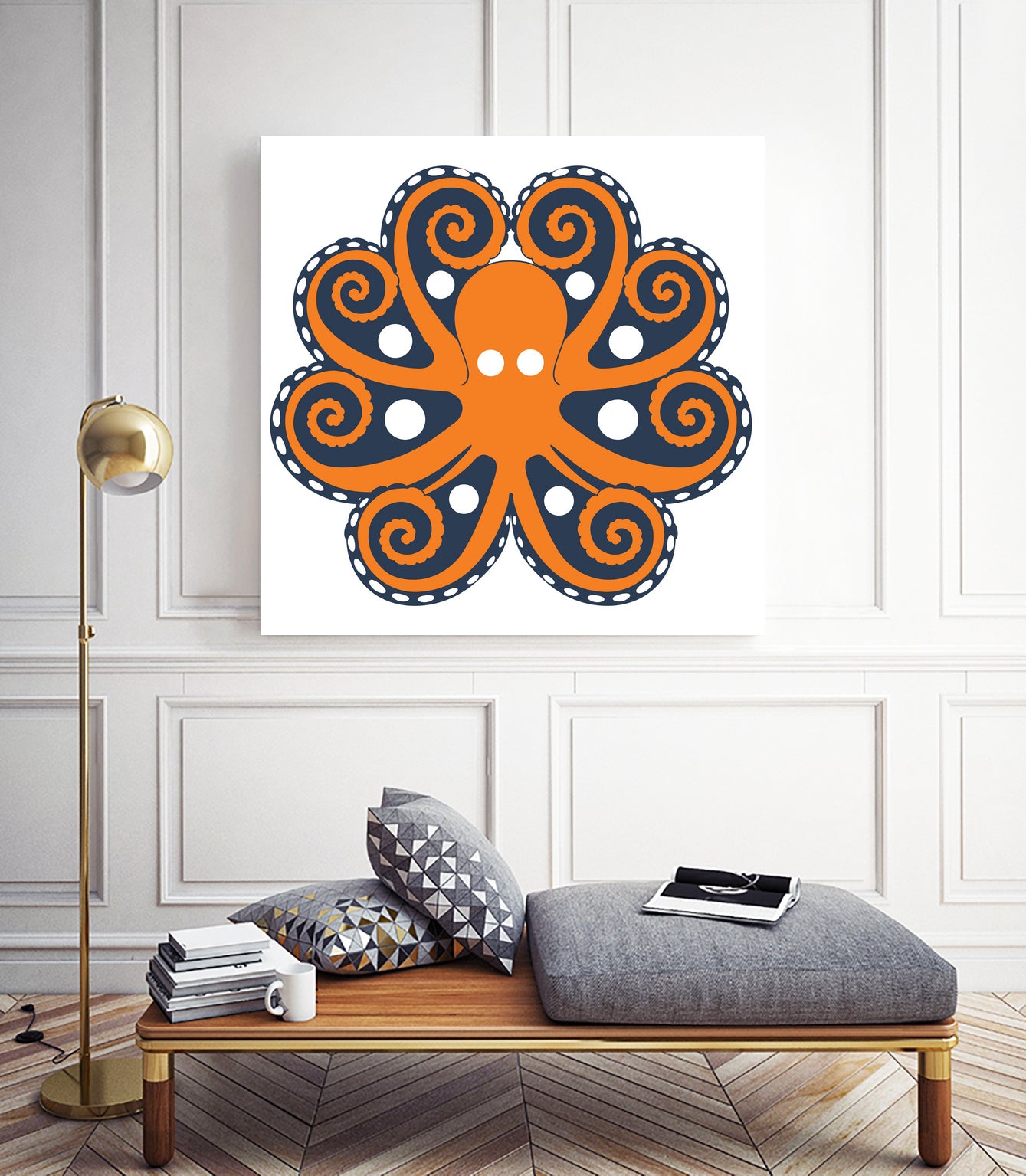 AMALFI OCTOPUS by Thomas Fernez on GIANT ART - orange digital drawing