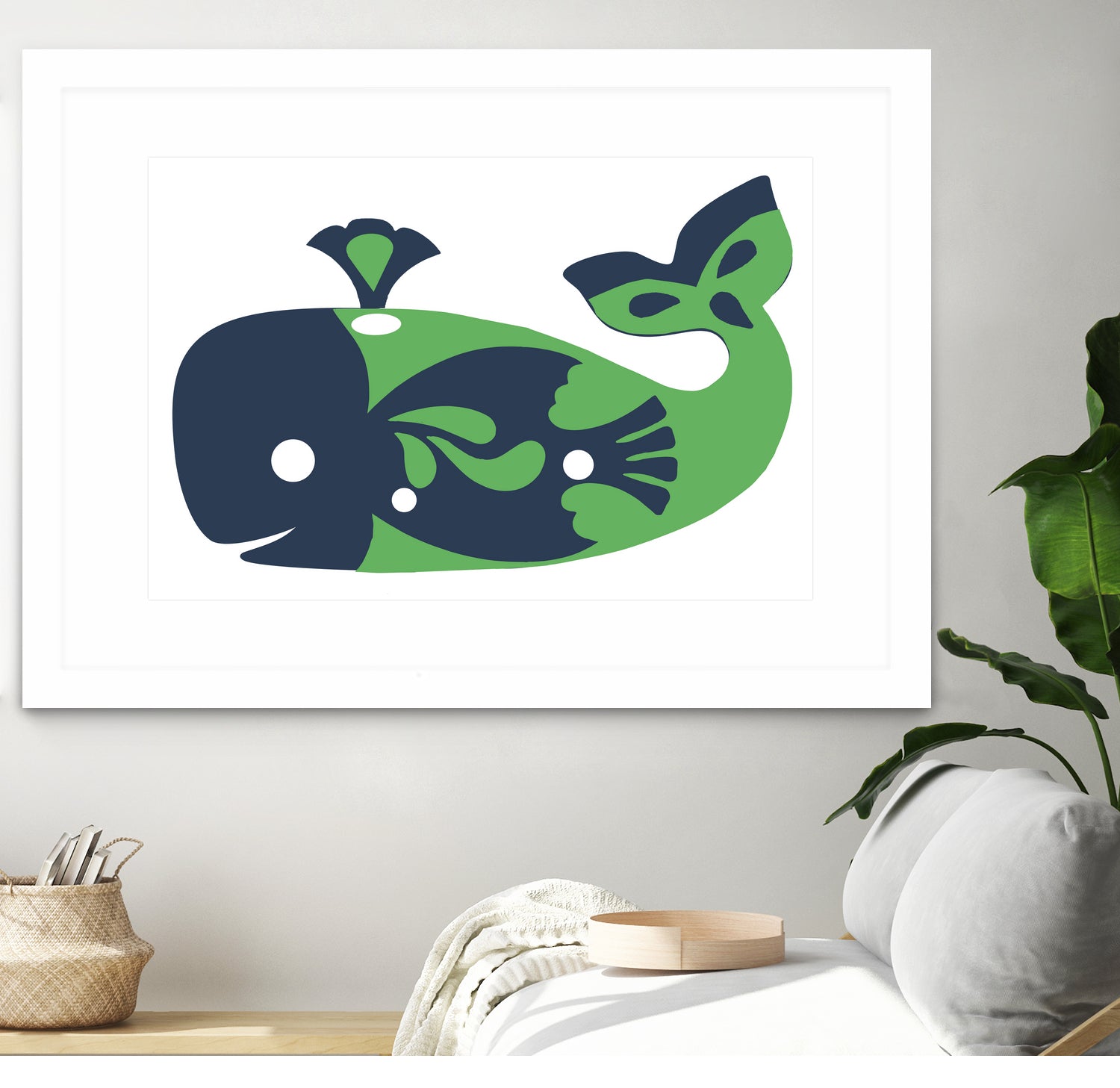 AMALFI WHALE GREEN by Thomas Fernez on GIANT ART - green digital drawing