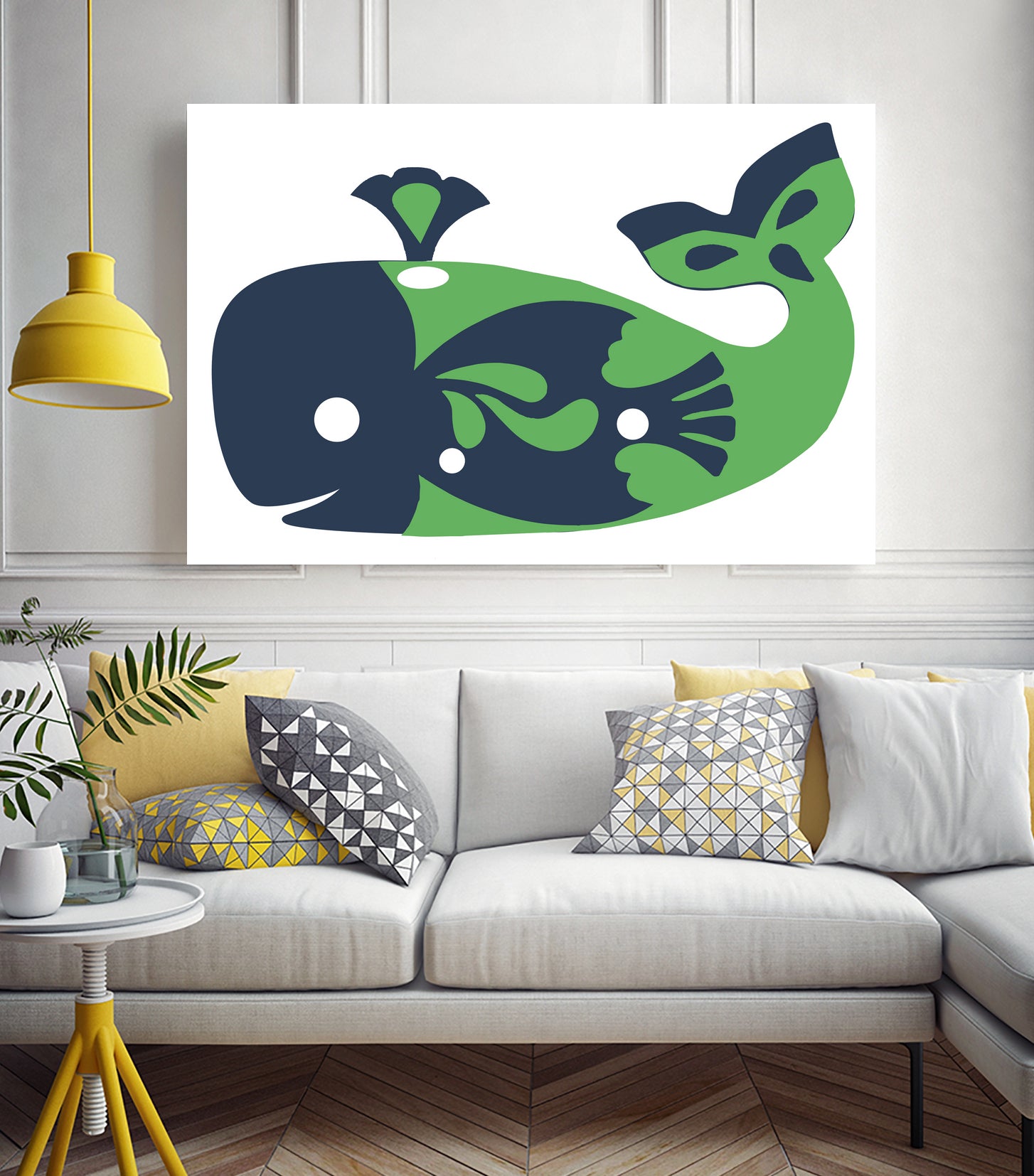 AMALFI WHALE GREEN by Thomas Fernez on GIANT ART - green digital drawing
