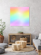 Beautiful Pastel Rainbow Ombre Design by Kelsey Lovelle on GIANT ART - pink digital painting