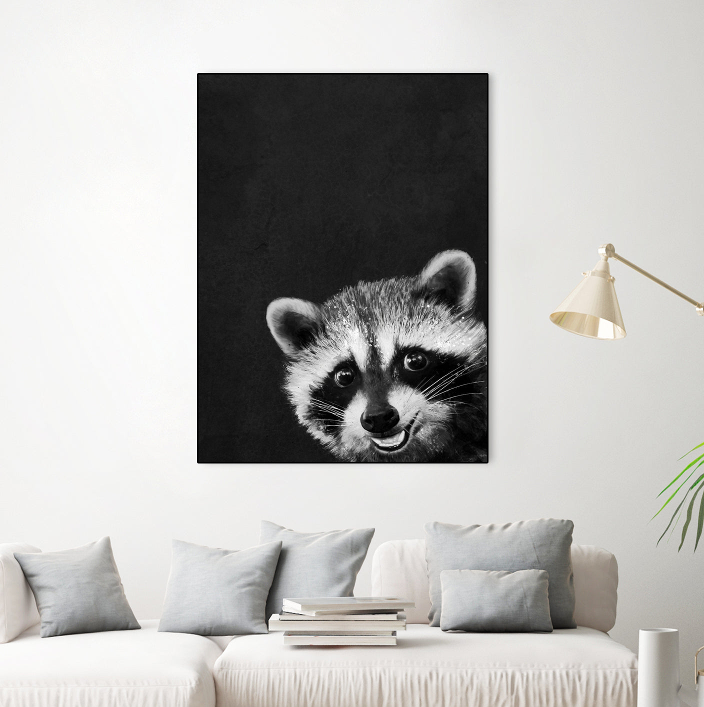 raccoon---I-m-not-sleepy- by Laura Graves on GIANT ART - black photo illustration