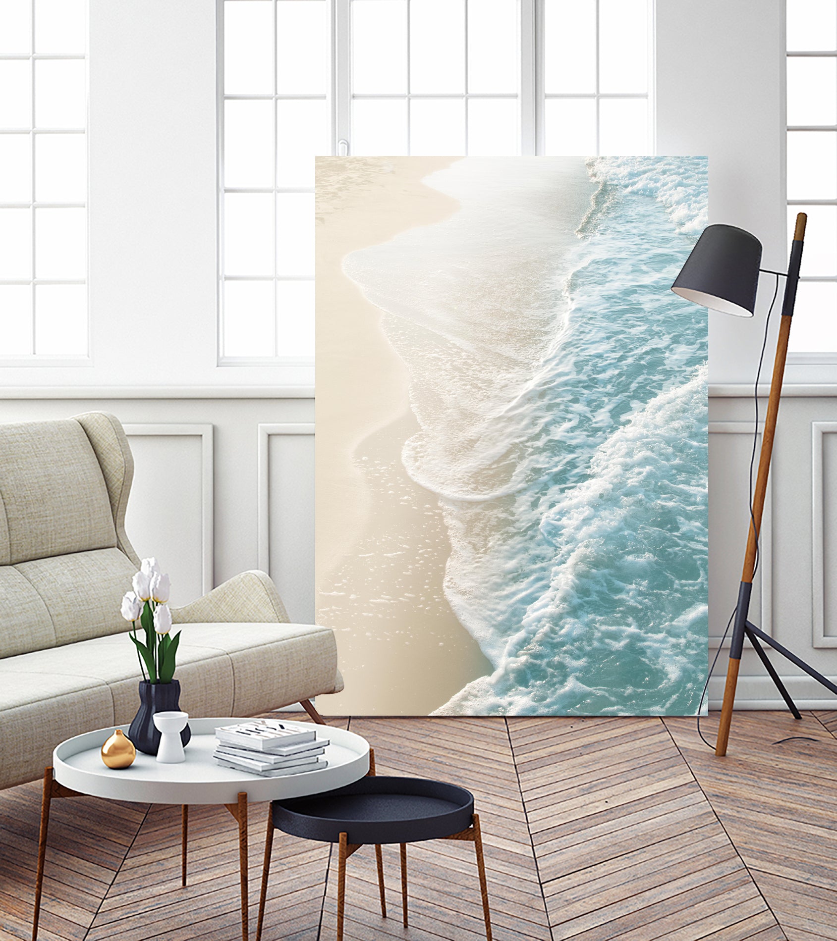 Soft Teal Gold Ocean Dream Waves #1 #water #decor #art by Anita & Bella Jantz on GIANT ART - green photo illustration