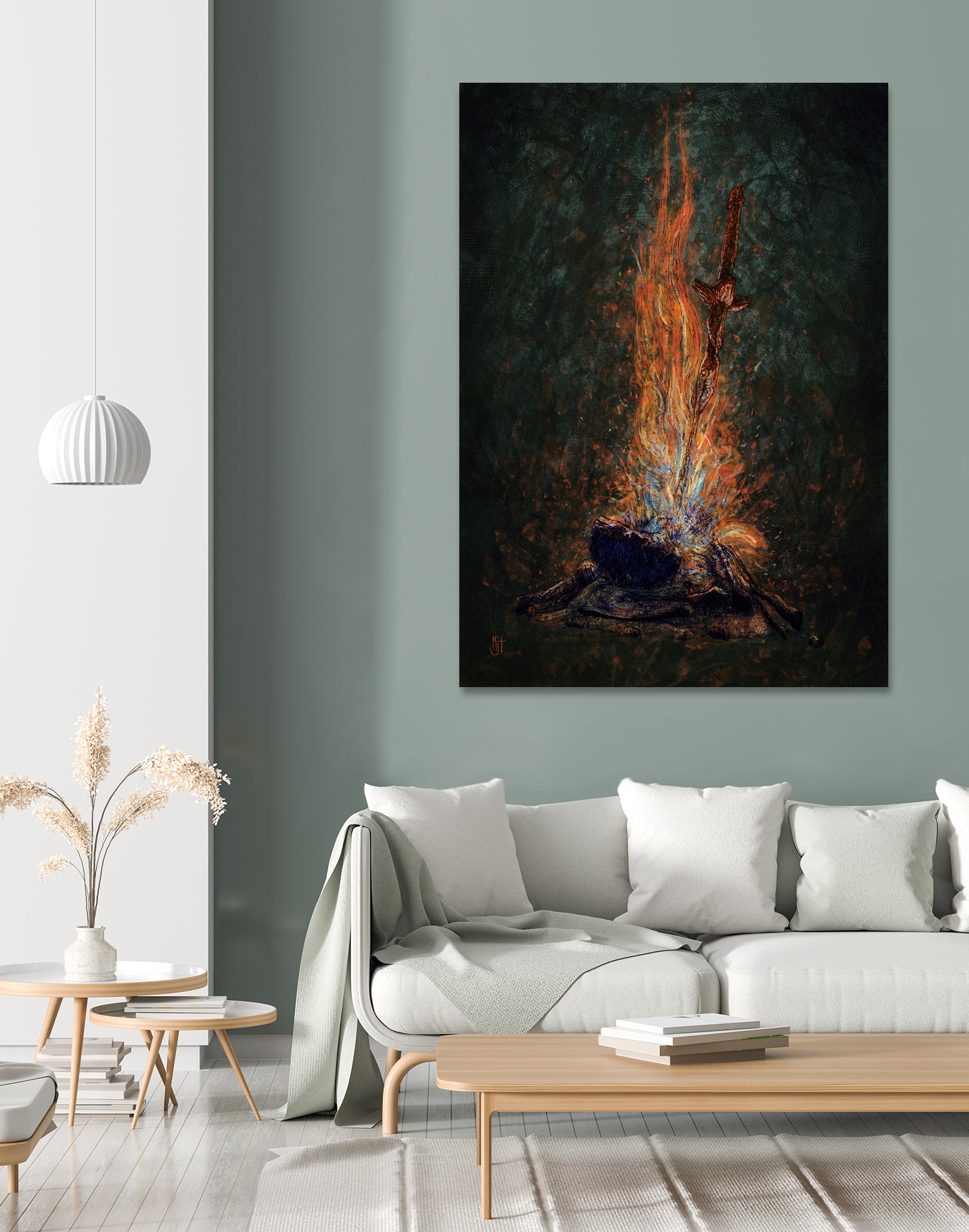 Bonfire of Souls by Matthew Trupia on GIANT ART - orange digital painting