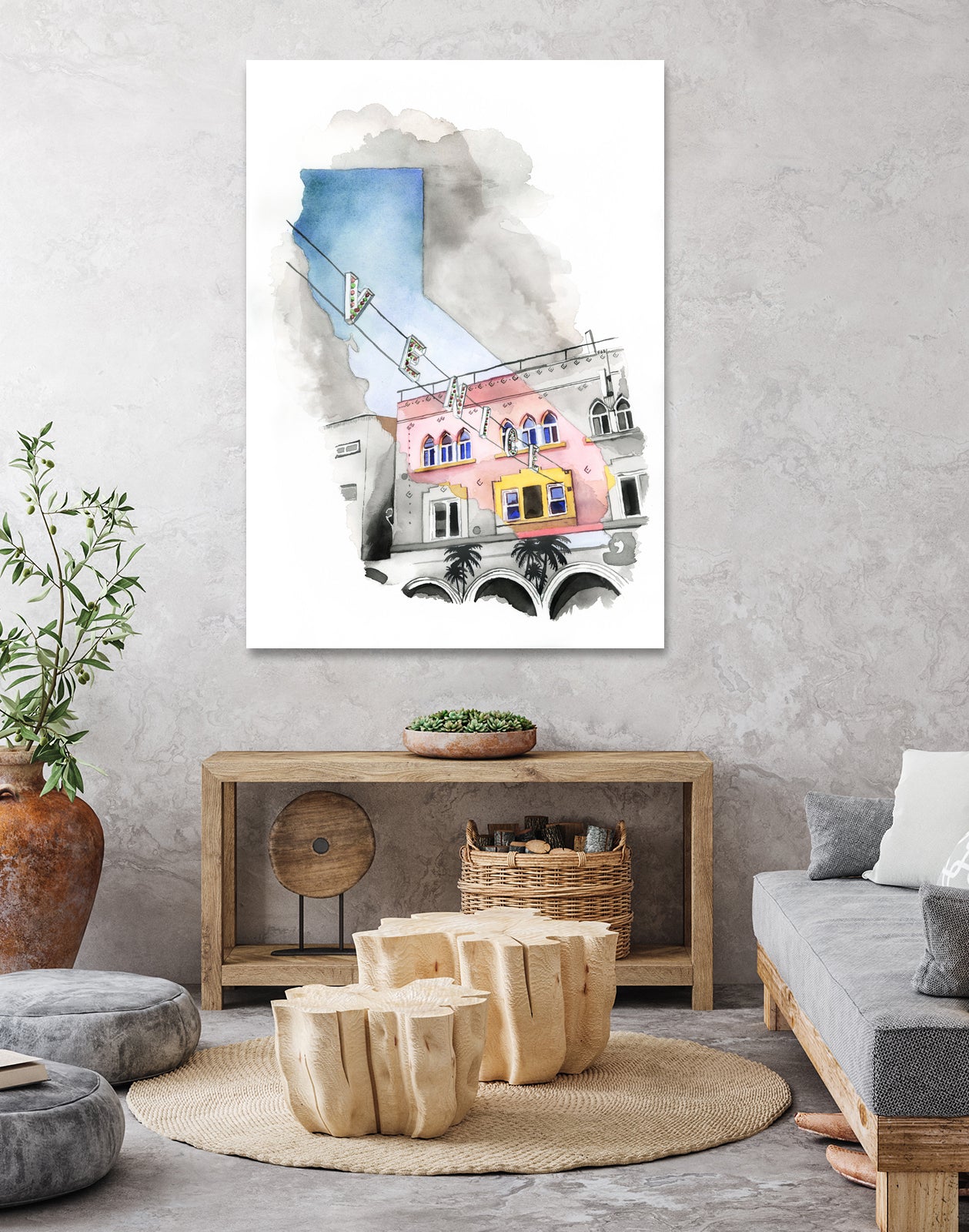 Venice, CA by Heather Perry on GIANT ART - gray mixed media