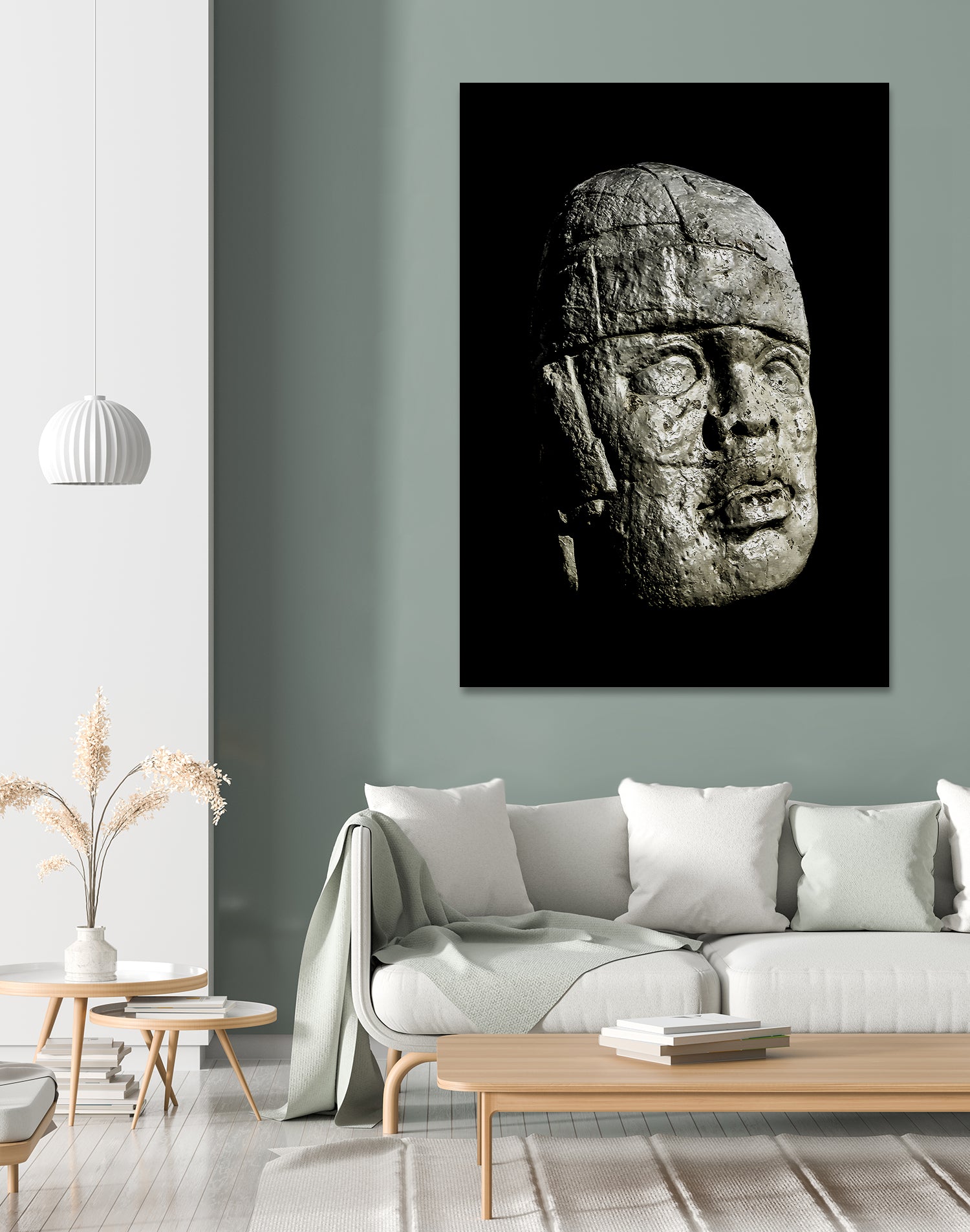 Mexican Pre Hispanic Head Sculpture Poster by Daniel Ferreira-Leites on GIANT ART - black photo illustration
