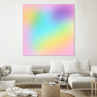 Soft Pastel Rainbow Gradient by Kelsey Lovelle on GIANT ART - blue digital painting
