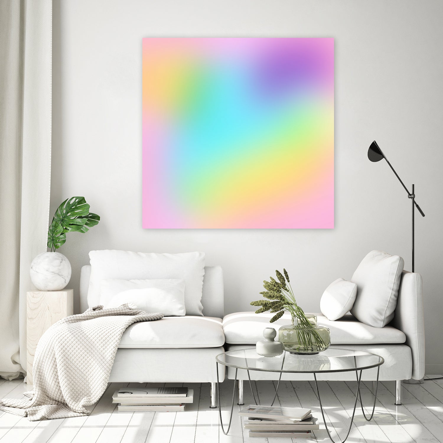Soft Pastel Rainbow Gradient by Kelsey Lovelle on GIANT ART - blue digital painting