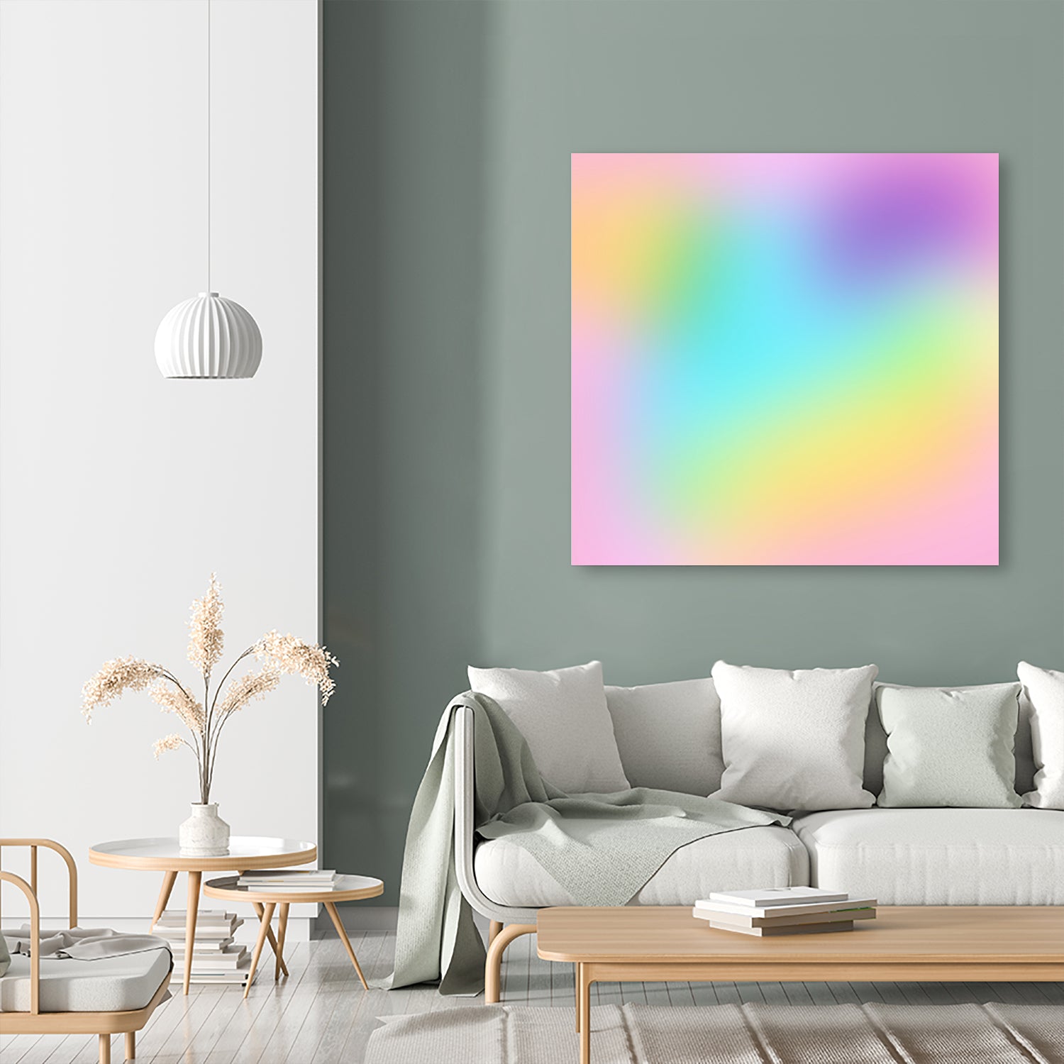 Soft Pastel Rainbow Gradient by Kelsey Lovelle on GIANT ART - blue digital painting