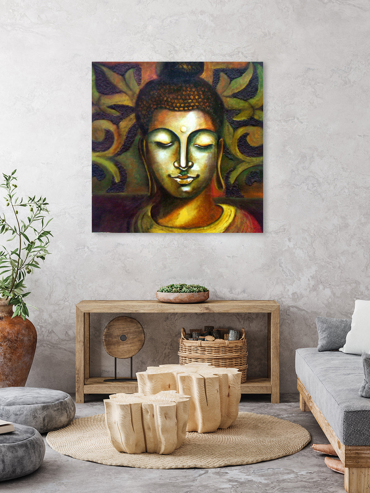 Lord Buddha by Neeraj Mrs Parswal on GIANT ART - brown mixed media