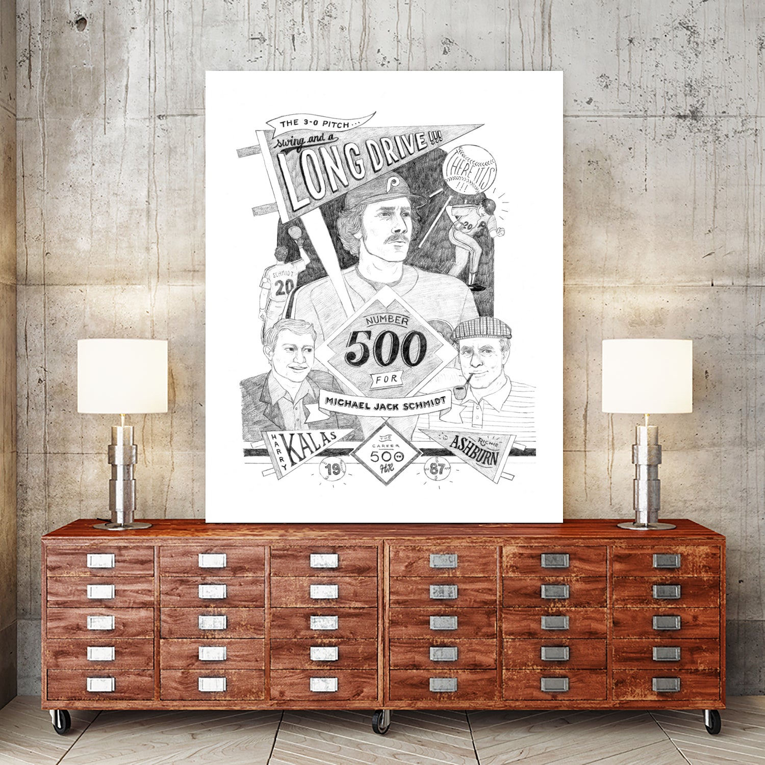 MIKE SCHMIDT 500 HR by Lewis Lenoble on GIANT ART - black mixed media