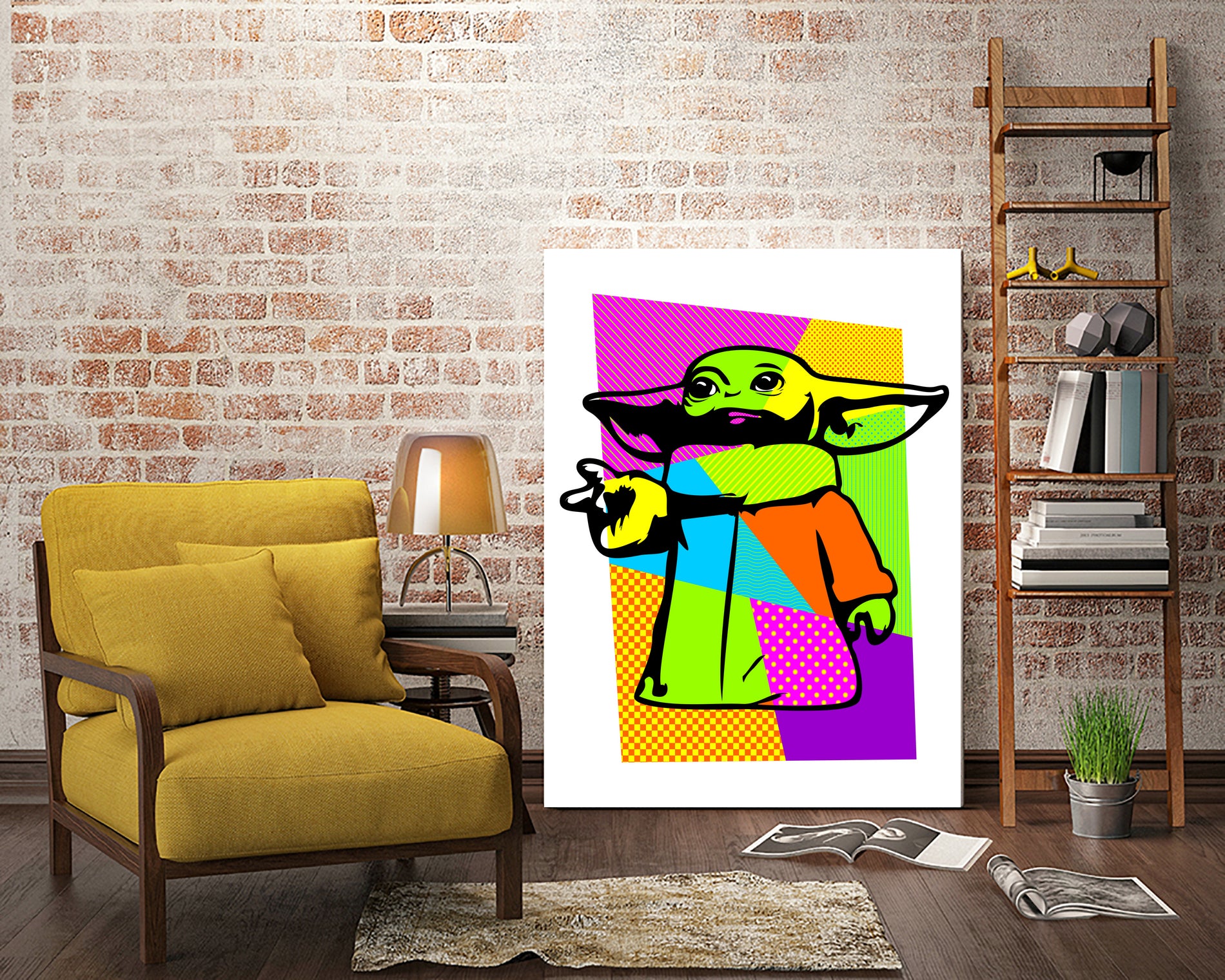 The Child | Baby Yoda | Mandalorian | Pop Art by William Cuccio on GIANT ART - green digital painting