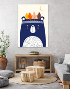 Brave Bear by Boris Draschoff on GIANT ART - blue digital drawing