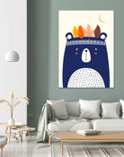 Brave Bear by Boris Draschoff on GIANT ART - blue digital drawing