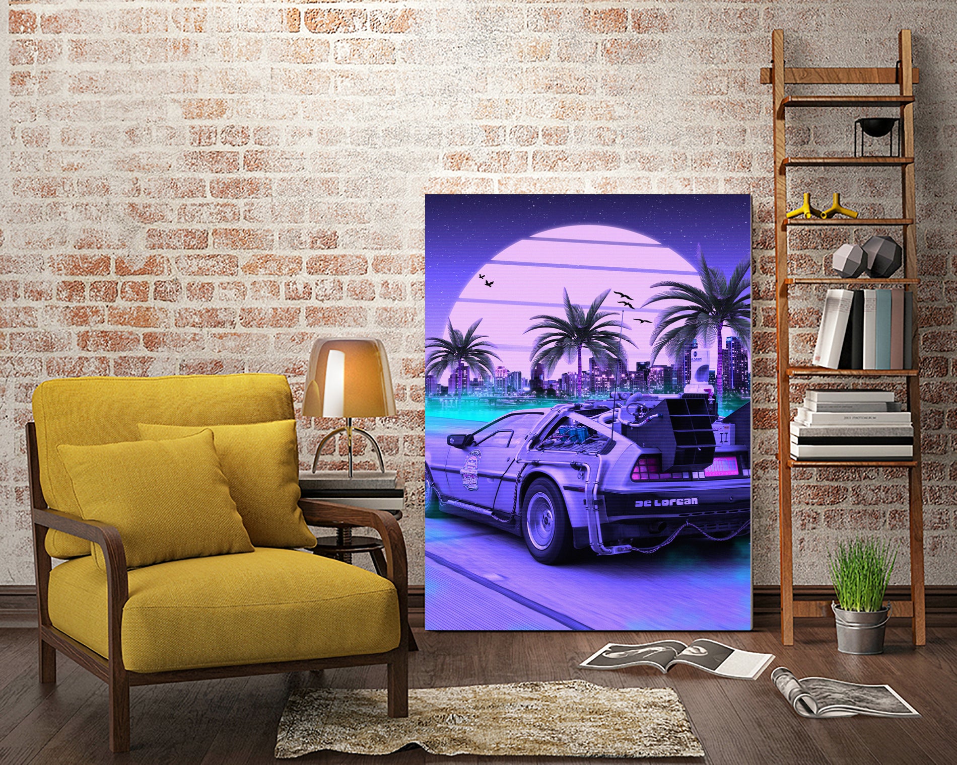 80s Delorean Cars by Muhammad Daffa Umar on GIANT ART - fuchsia photo manipulation