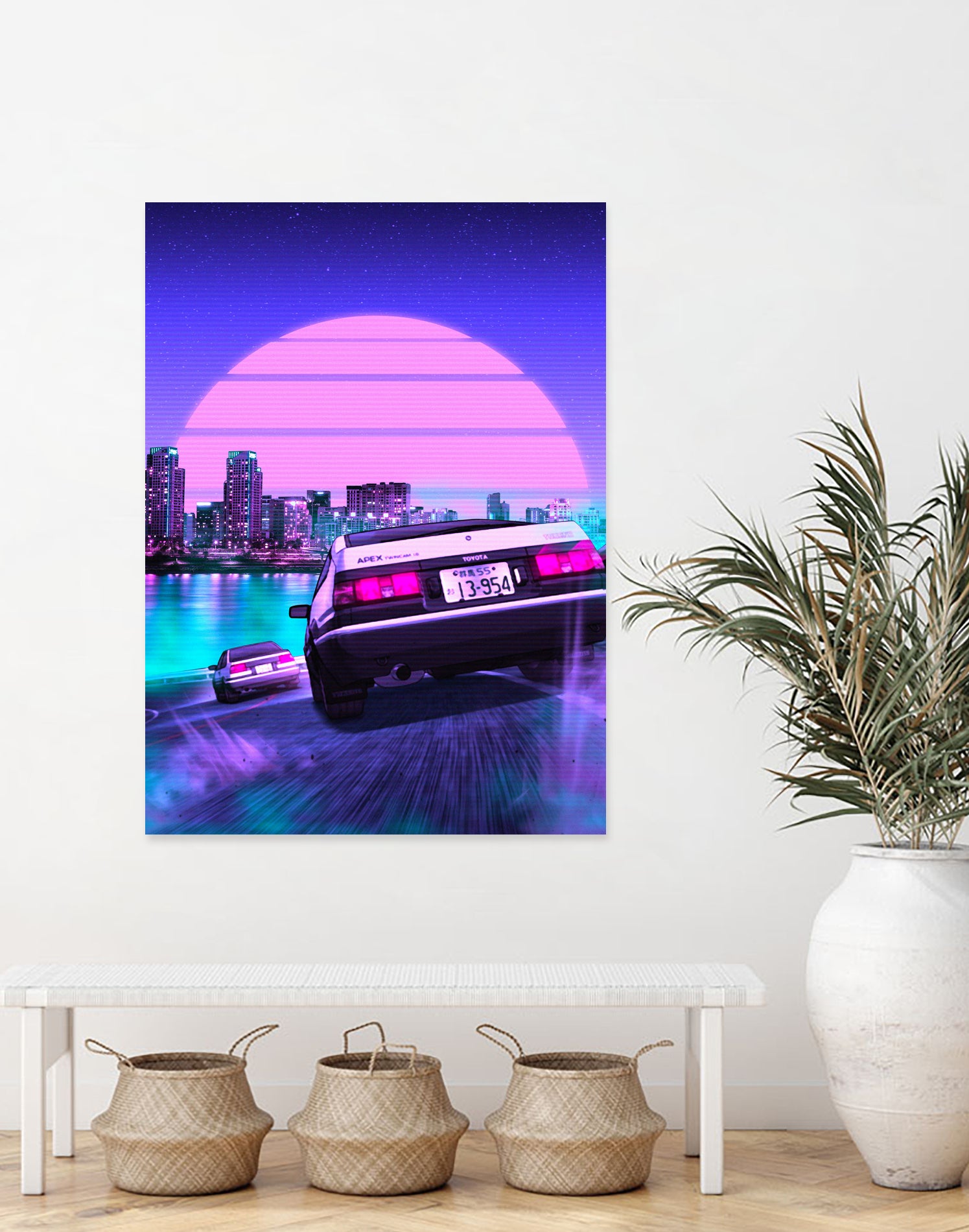 Initial D retrowave by Muhammad Daffa Umar on GIANT ART - fuchsia photo manipulation
