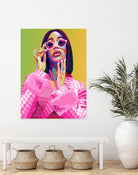 Cardi B Poster Print, Colorful Pop-Art, Wall Art Gift by kim huynh on GIANT ART - pink digital painting