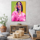 Cardi B Poster Print, Colorful Pop-Art, Wall Art Gift by kim huynh on GIANT ART - pink digital painting
